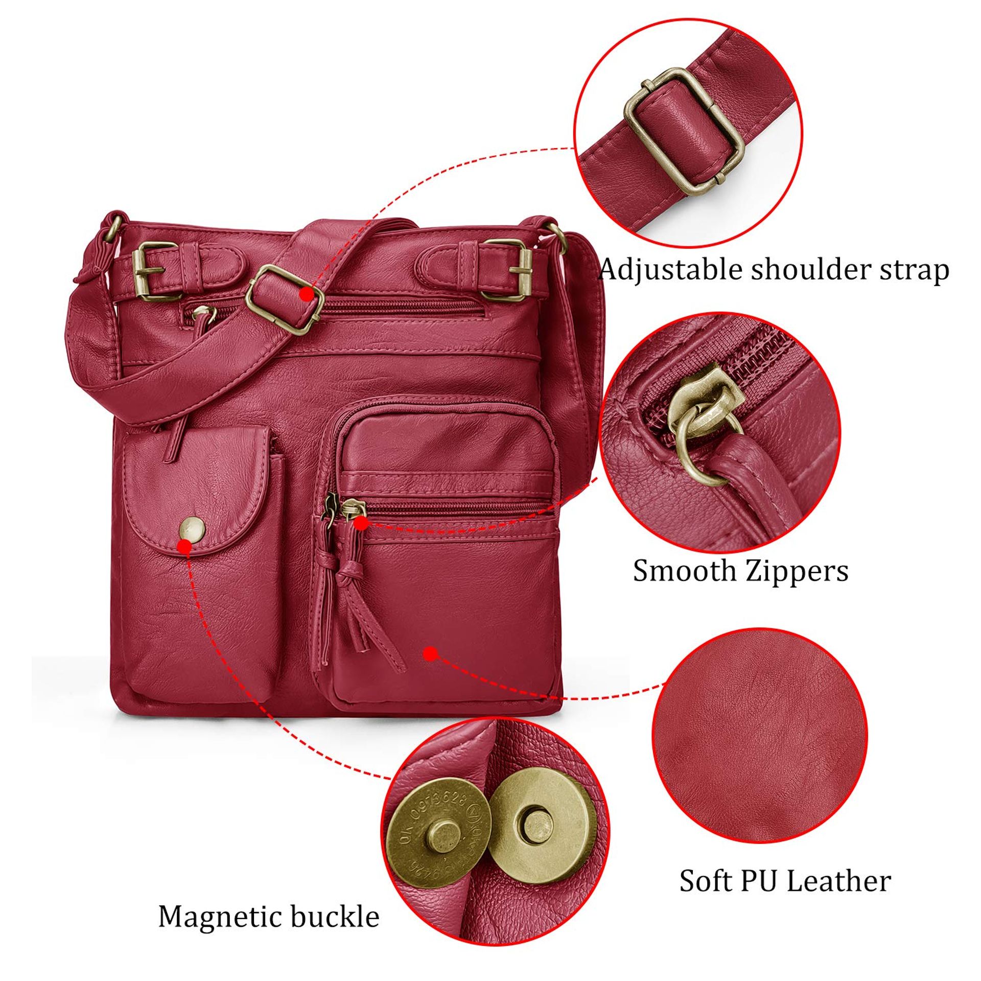Borsa a tracolla per uomo antifurto zaino a tracolla leggero Crossbody