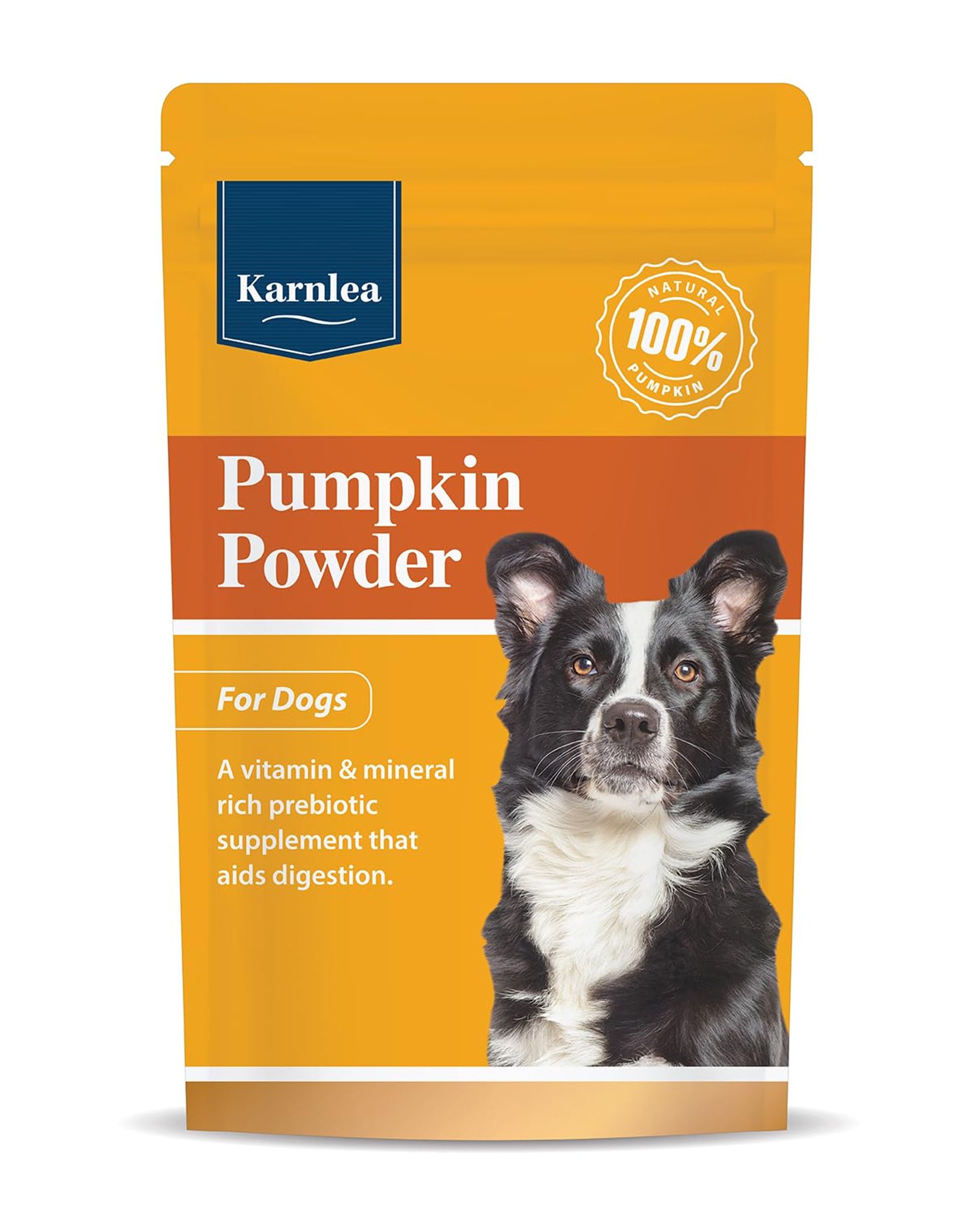 Pumpkin & Goat Milk Powders For Dogs & Cats Natural Digestive Aid Toppers - Orange and White Pumpkin & Goat Milk Powder