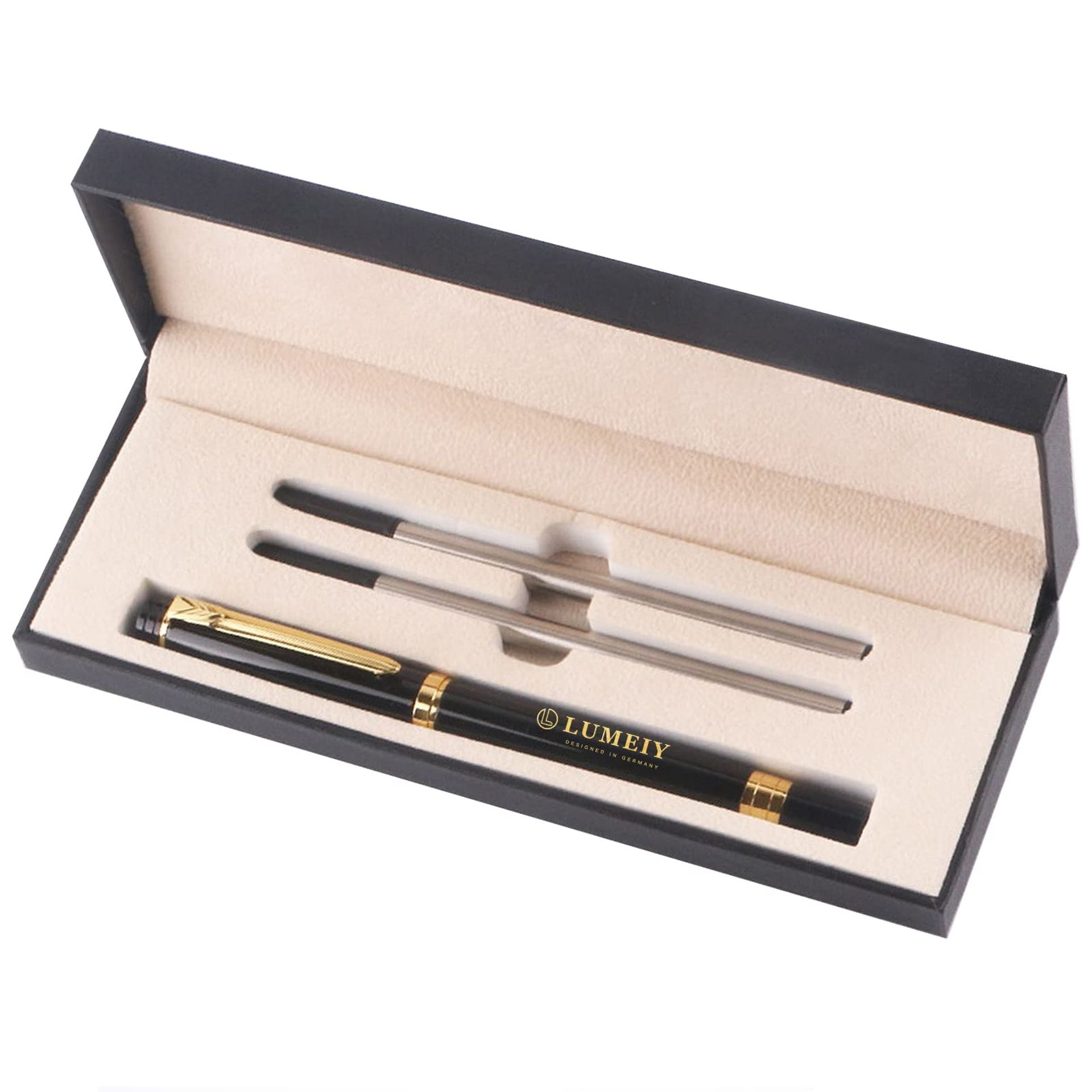 Luxury Lumeiy Rollerball Pen for Men & Women - Premium Gift with 2 Black Ink Refills