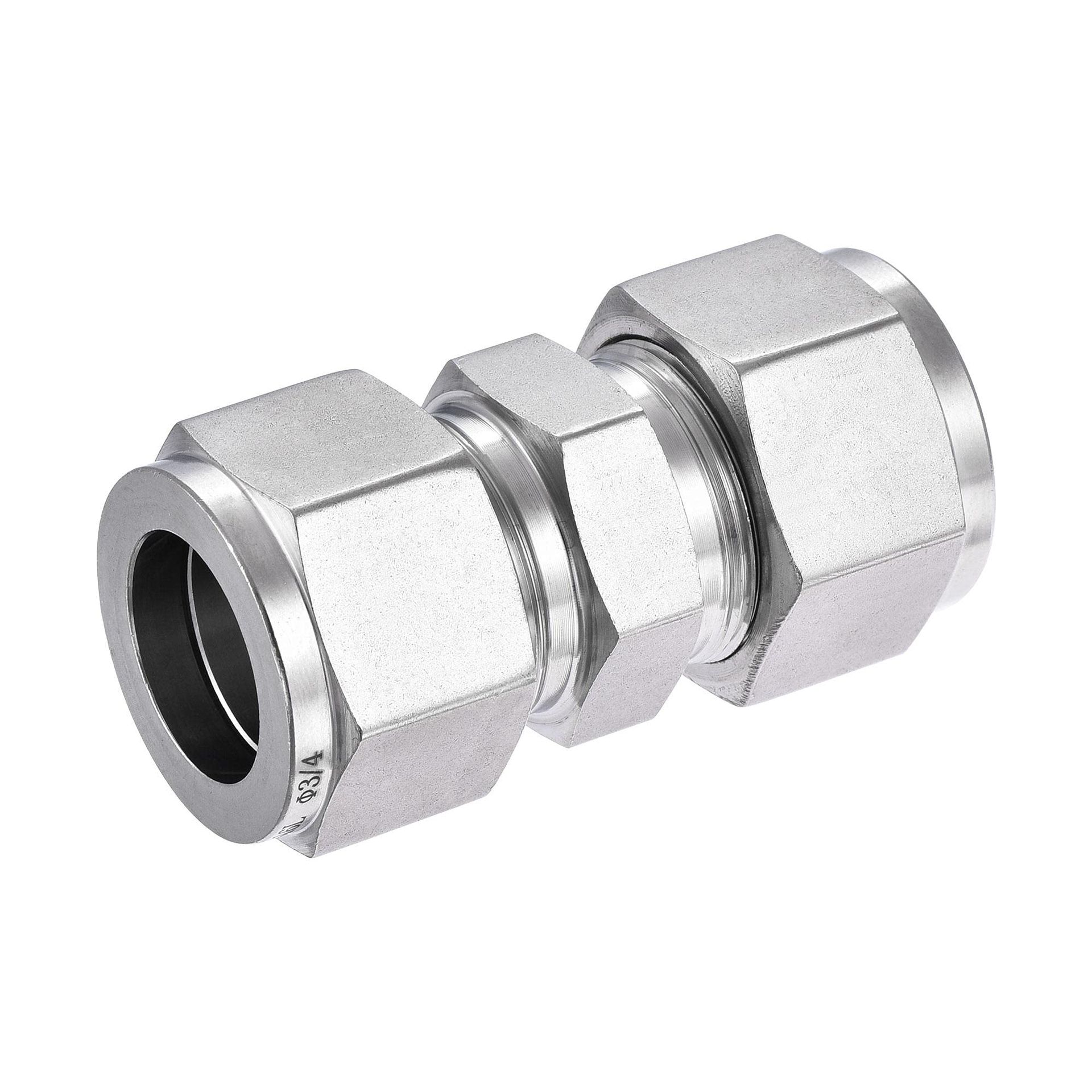 High-Strength 3/4" Stainless Steel Compression Tube Fitting Coupling Adapter
