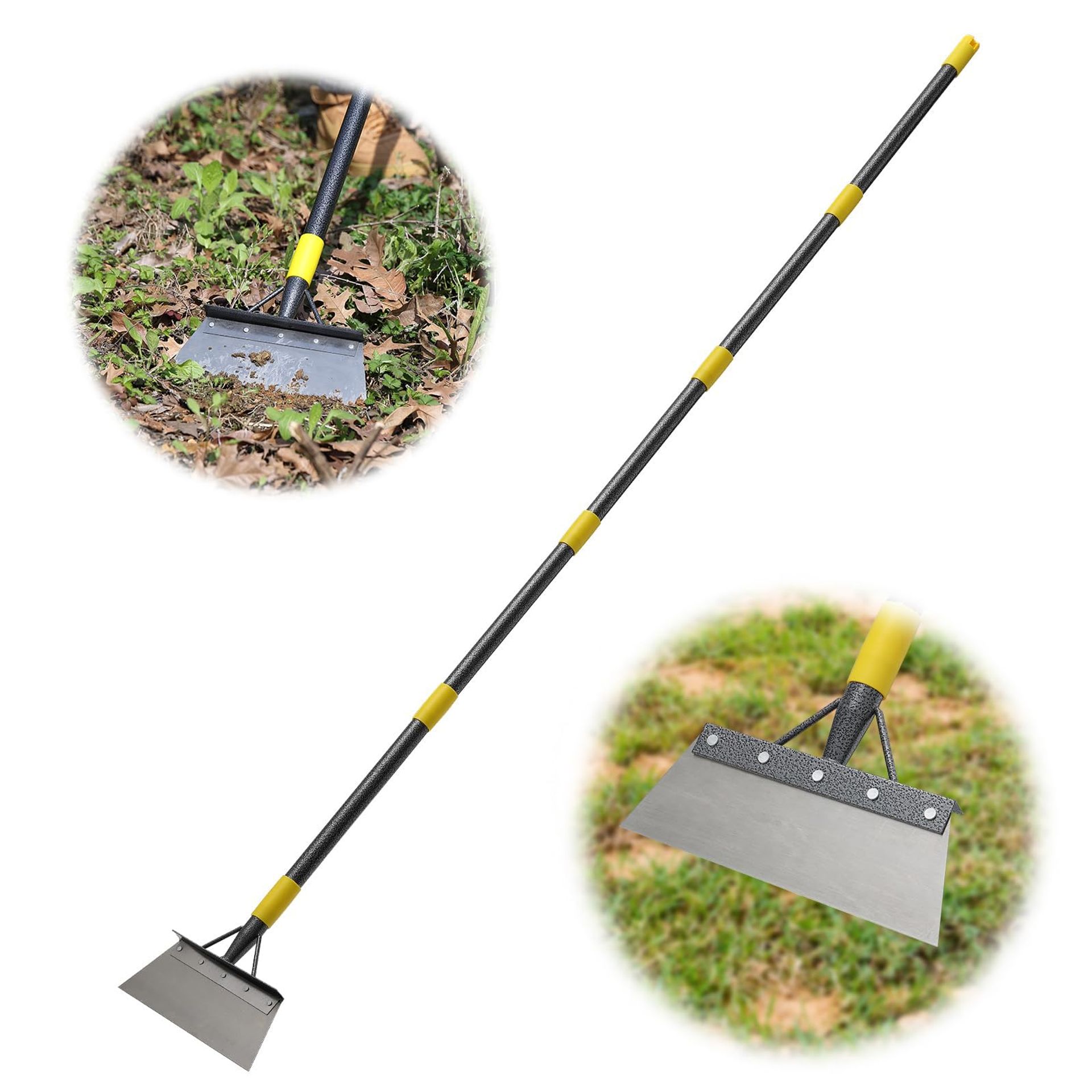 Cleaning Shovel Heavy Duty Garden Scraper for Weeding, Moss & Outdoor Cleaning with Long Handle 198cm - Grey 198cm