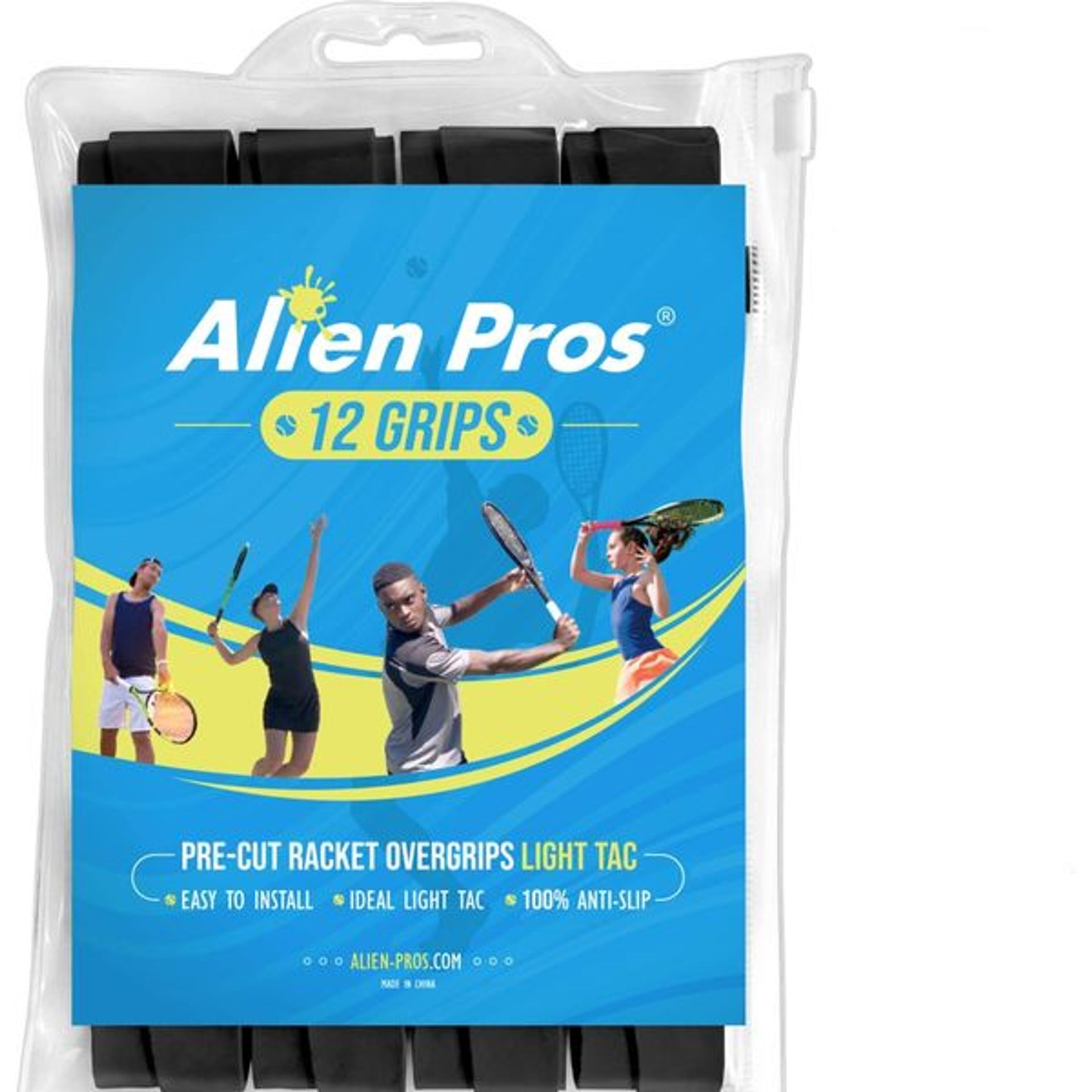 Alien Pros - 6 Bandes De Prise Antidérapante Pour Raquette De Tennis | Adhérence Pro, Absorbante, Design Unique