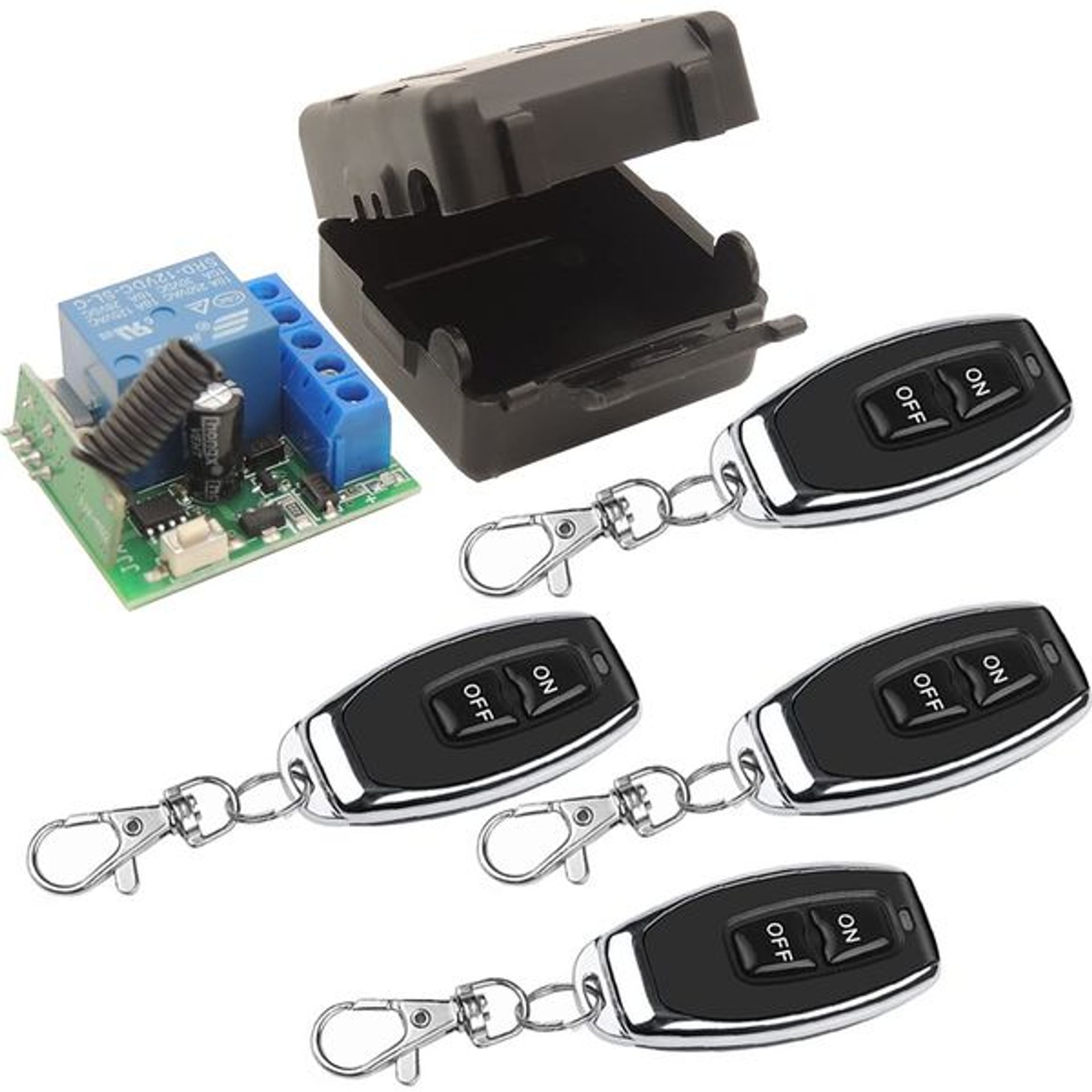 DieseRC Wireless Kinetic Switch Radio Frequency Safety Switch And 1000W Relay Receiver Control With Fuse, Without Battery Self-Generating Switch