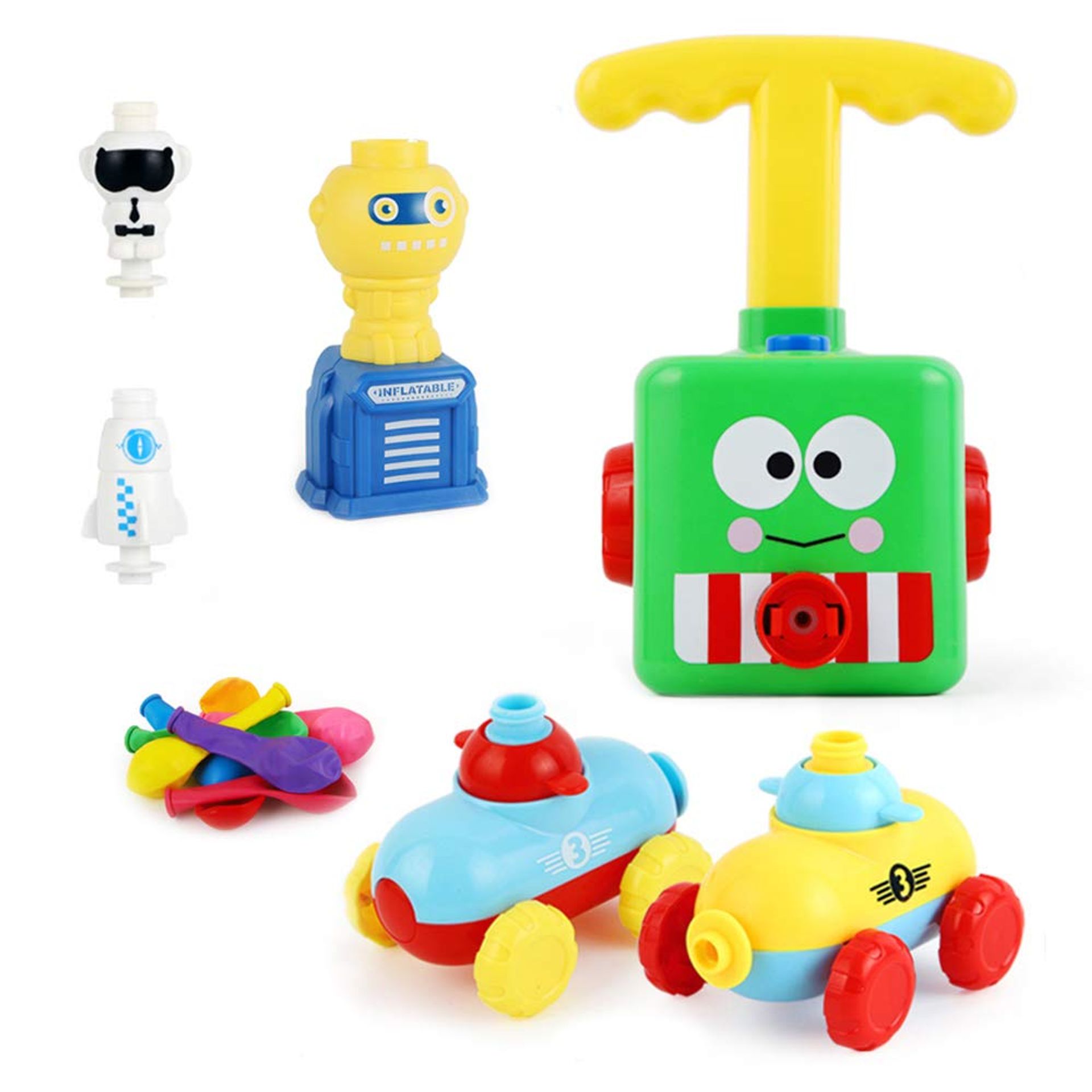 Balloon Car Toy Launcher Set - Fun & Educational Balloon Powered Kit with 16 Colourful Balloons for Kids