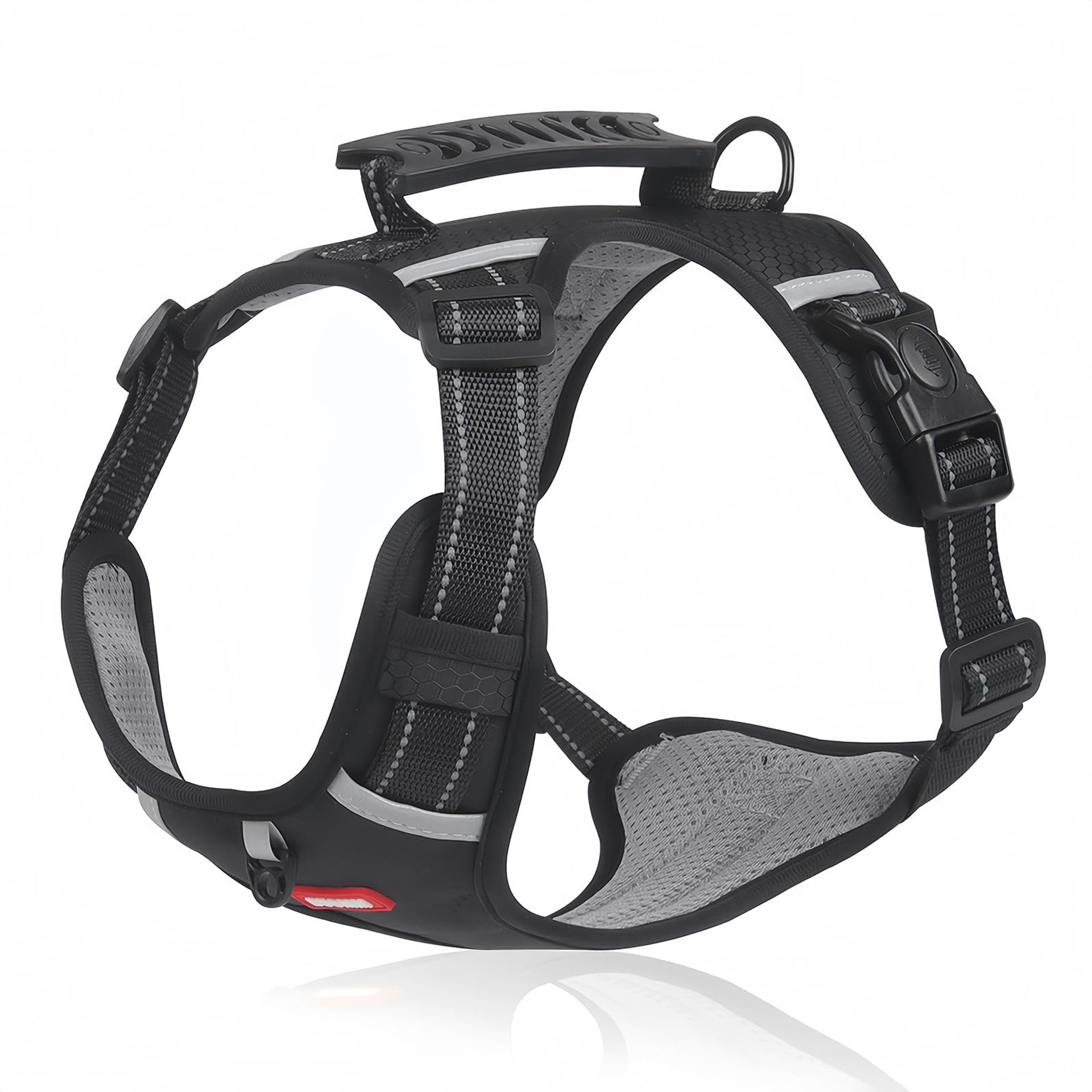 Adjustable No Pull Dog Harness with Handle, Breathable Reflective Vest for Medium & Large Dogs - Black