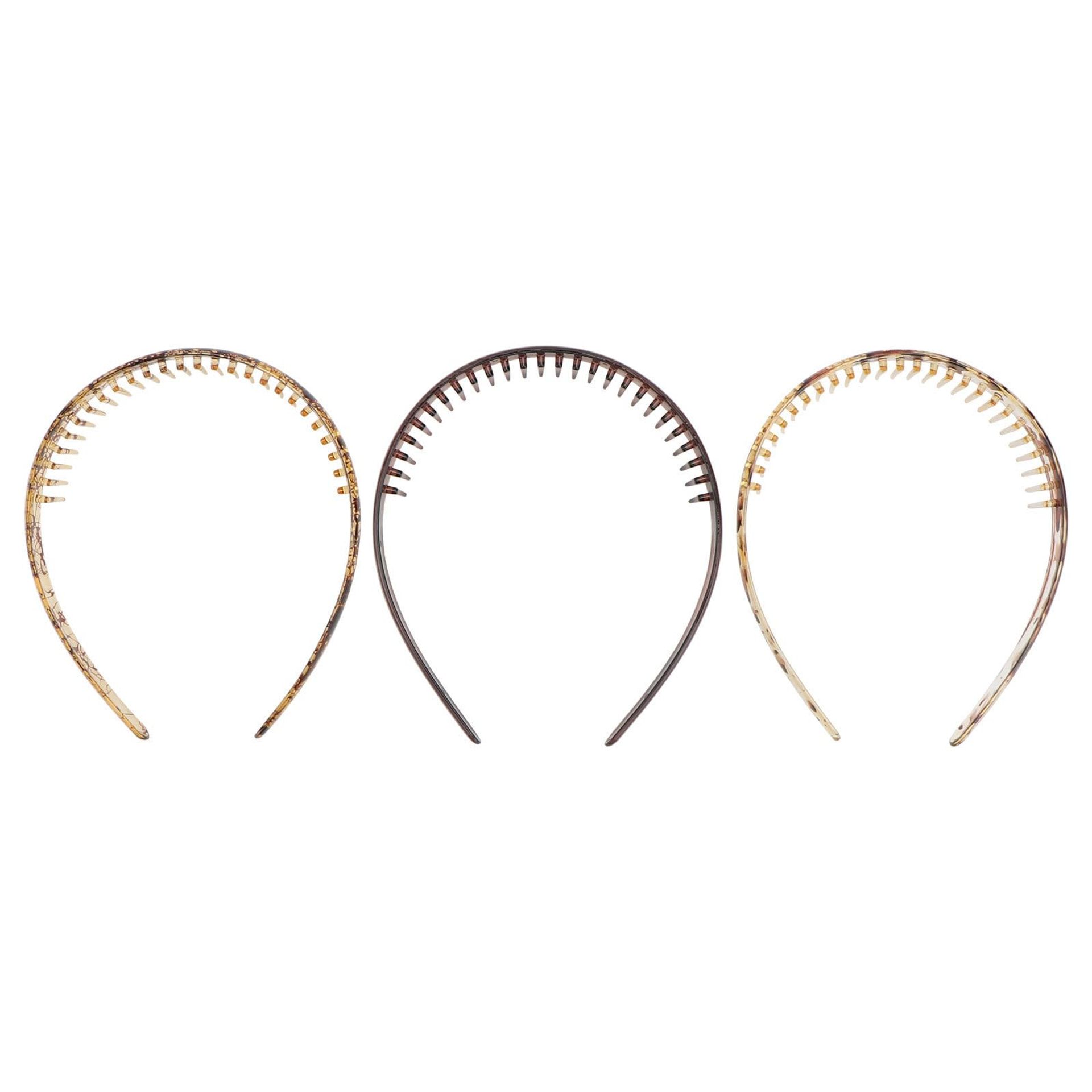 minkissy 3pcs Resin Teeth Headband for Washing Face - Teeth Comb Hair Hoop Plastic Teeth Hair Comb Headband Hard Headbands for Women Girls Lady