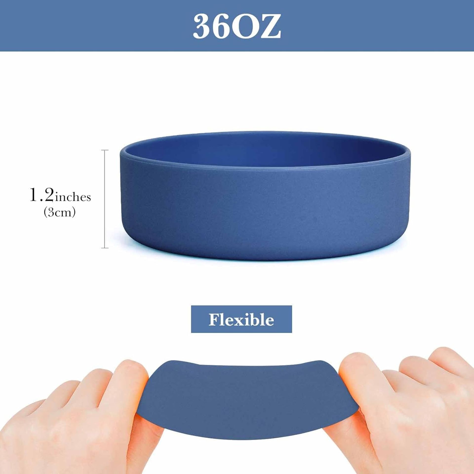 Silicone Anti-Slip Water Bottle Boot for 36oz YETI Rambler - 2 Pack, Offshore Blue, Durable Protection