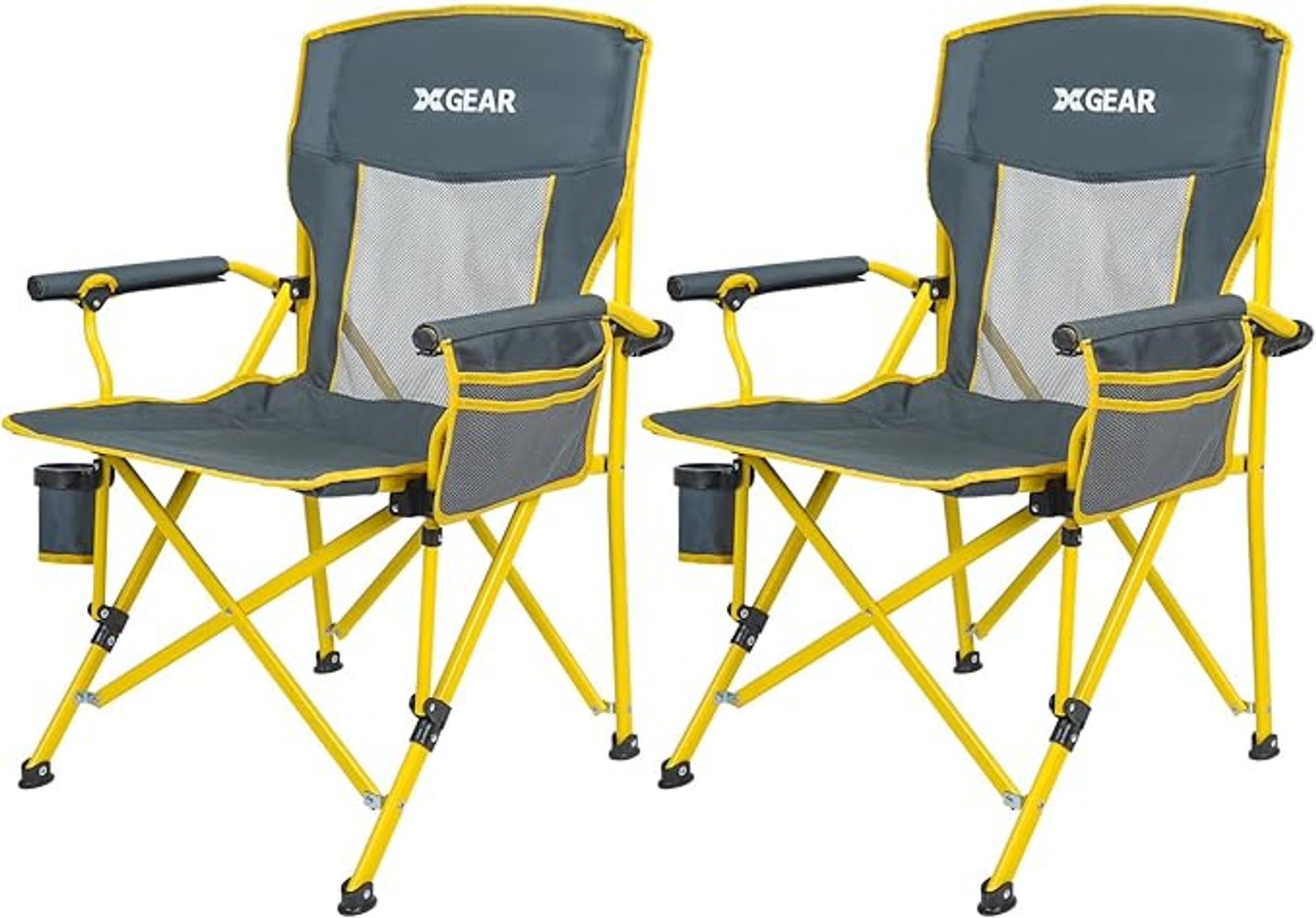XGEAR Folding Chairs Breathable, Camping Chairs, Comfortable Heavy