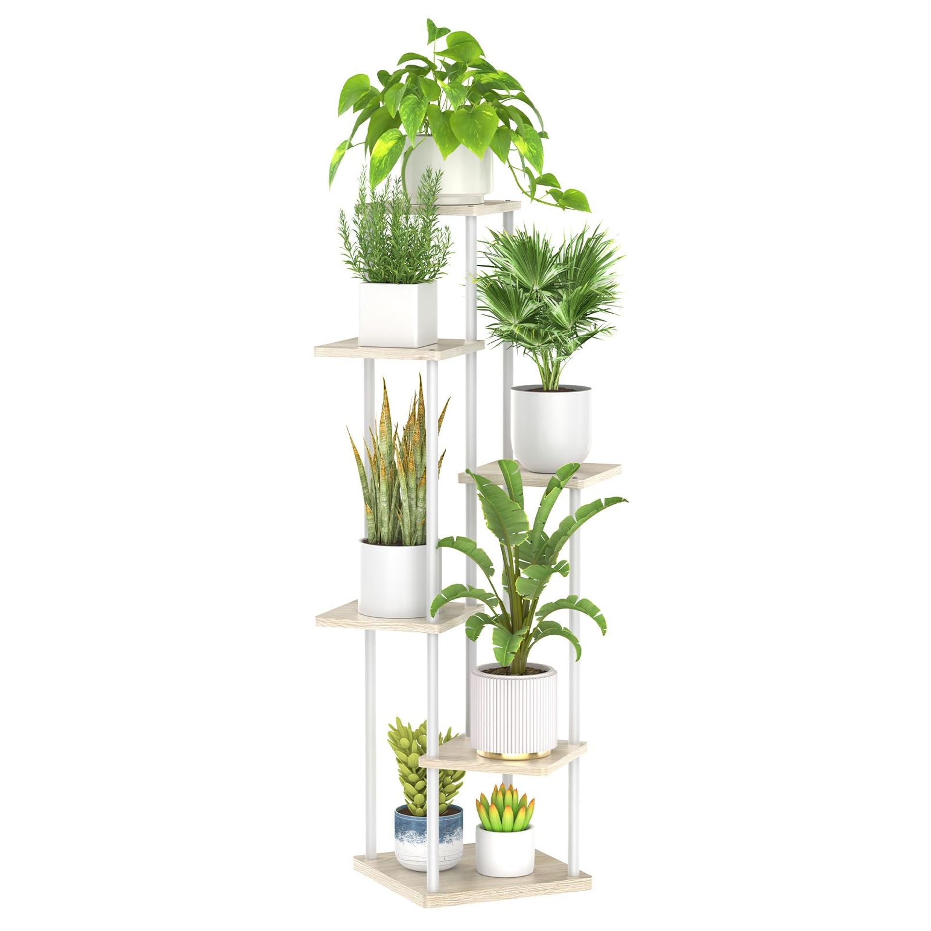 KAZITOO 6 Tier Tall Plant Stands Corner Indoor, 116cm Large Metal
