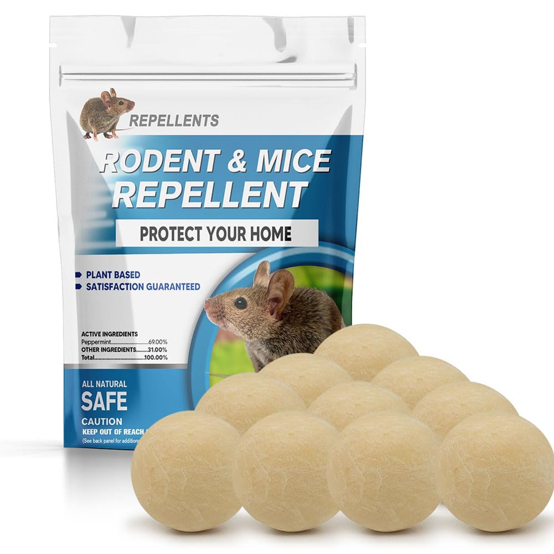 Rodent Repellent Peppermint Scent for Indoor & Outdoor Use, Natural Mice & Rat Deterrent Sachets, Long Lasting Protection - Rodent Repellent 10p 20g Pack of 10