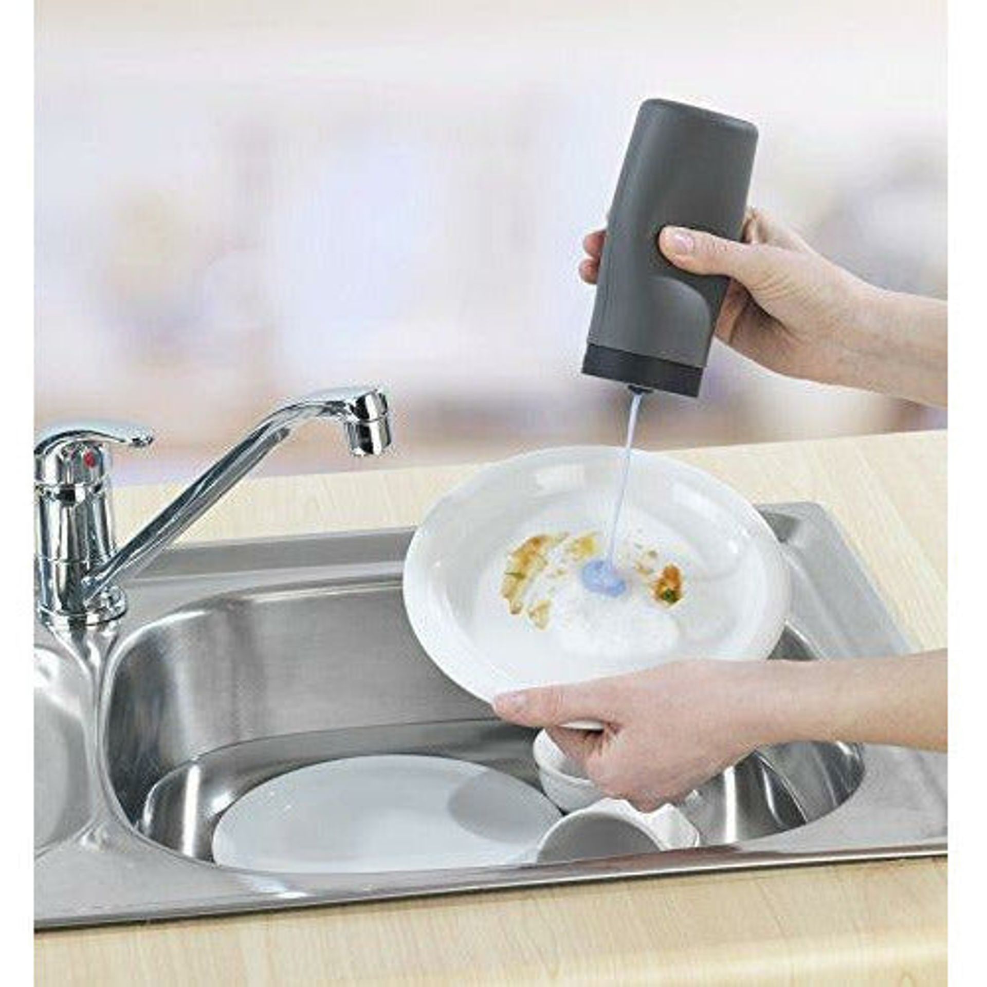 🧽 Dispensador De Jabón Wenko Easy Squeez-e Gris - Esponjero Y Dosificador Para Cocina Y Baño
