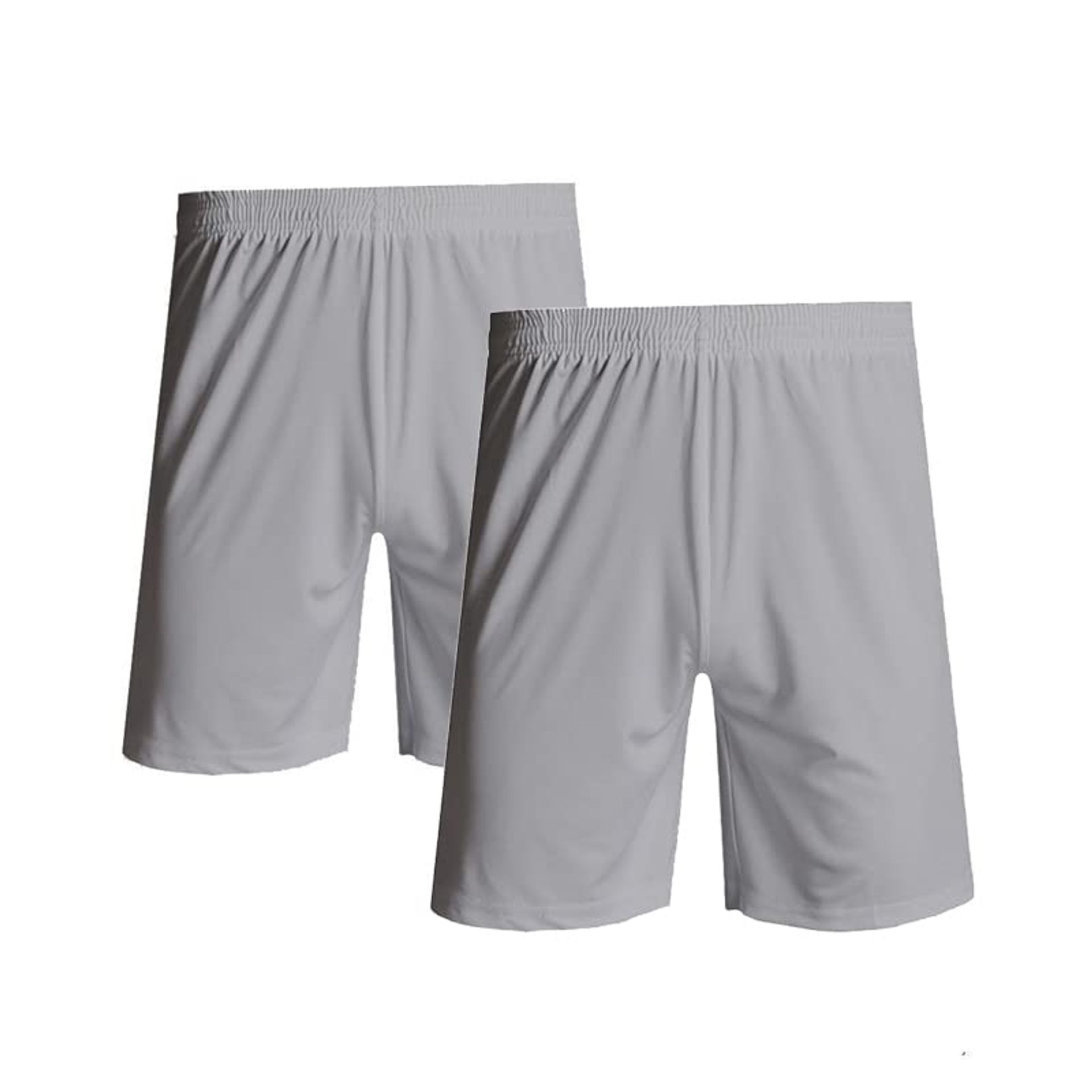 Kids PE Sports Shorts Lightweight Quick Dry Elastic Waist for Gym, Football & Running - Grey 11-12 Years