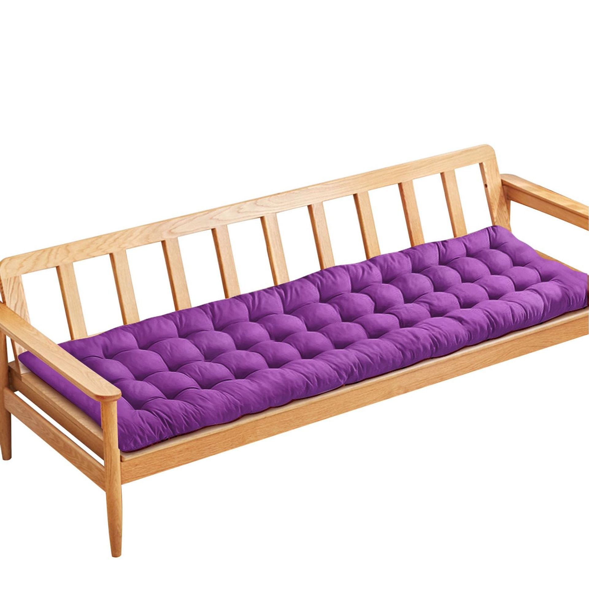 Garden Bench Cushion 2/3 Seater Porch Swing Seat Pad Mat for Patio or Lawn Lounger - Purple 120x48cm - Valentines