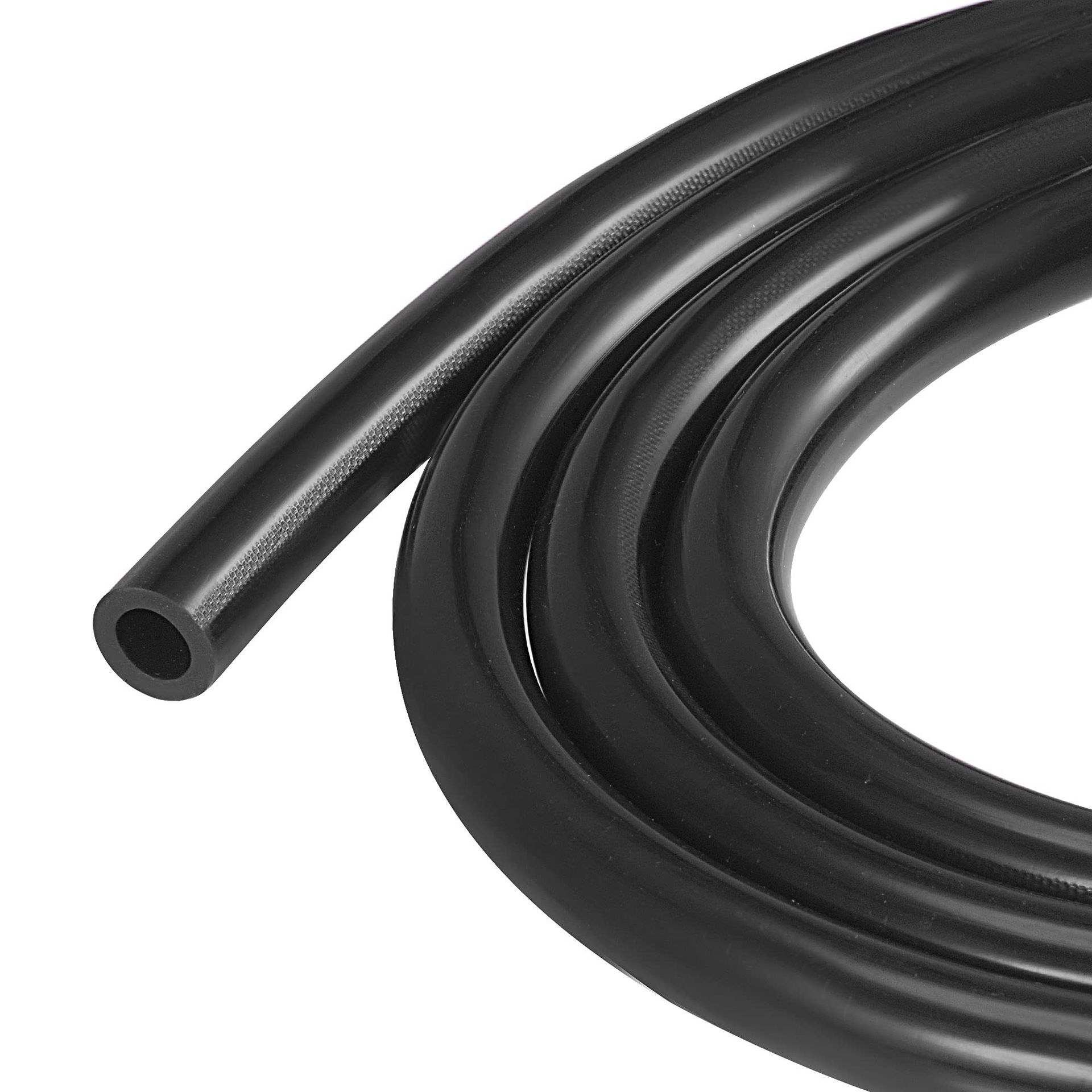 High-Temperature Silicone Vacuum Tubing 10mm ID 16mm OD 3mm Wall Thickness - 2m Black