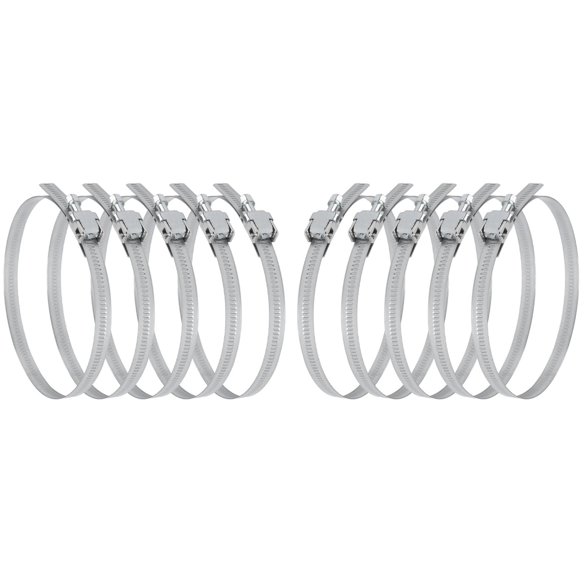 6" Adjustable Galvanized Steel Duct Clamps Pack of 10 - Secure Ventilation & Automotive Use