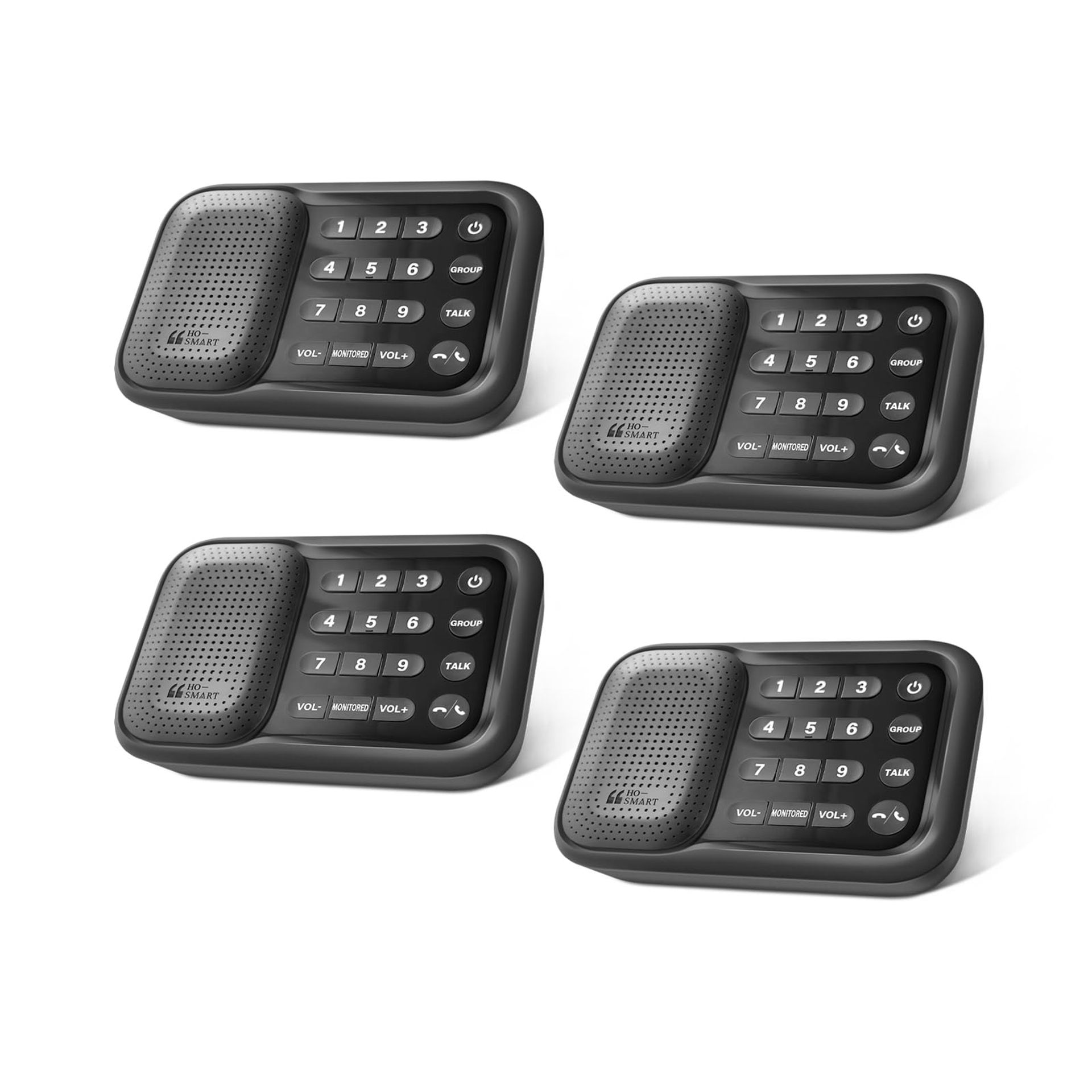 Wireless Intercom System Full Duplex Long Range Home Communication Set 2024 Upgrade - 3 Stations 4 Packs