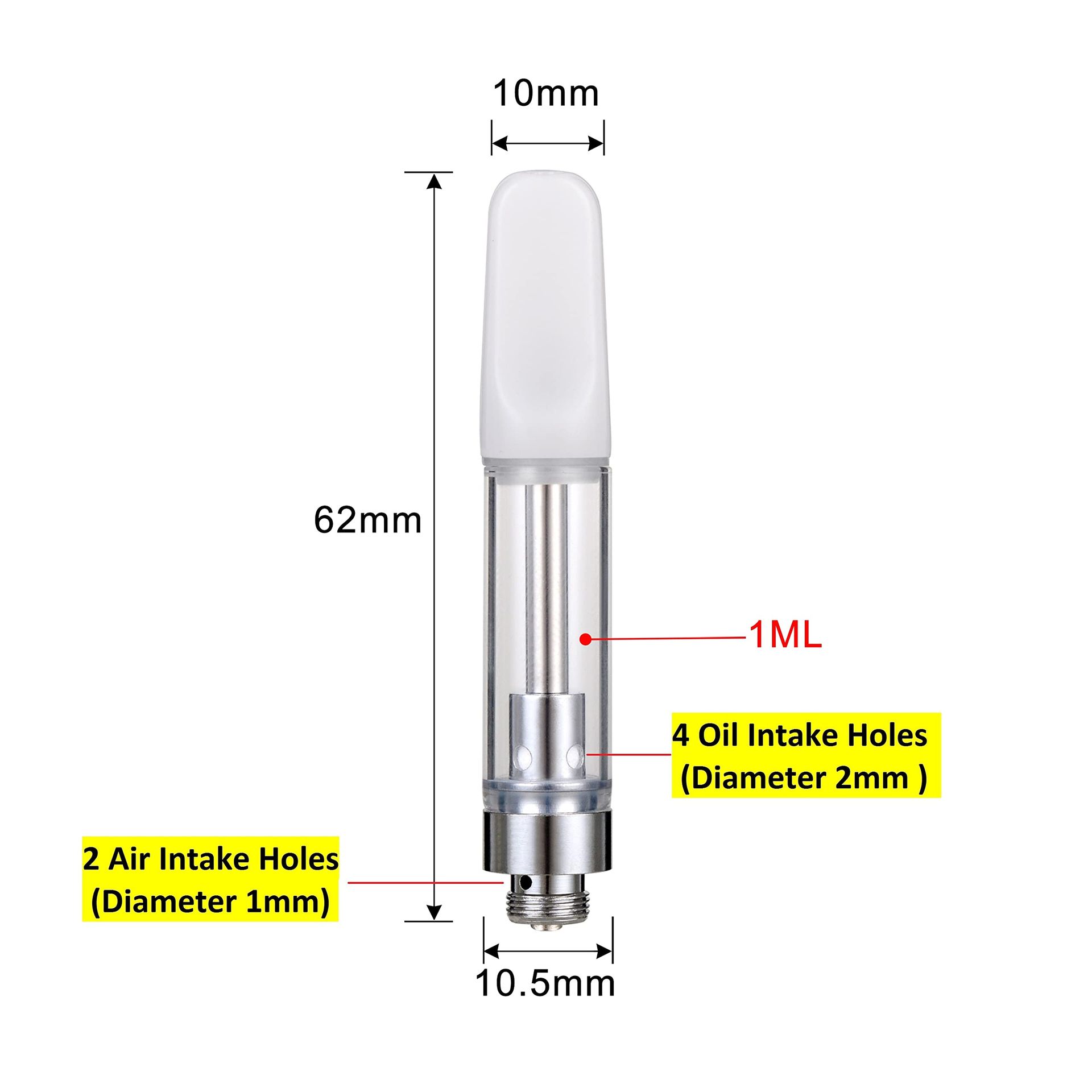 elf bar vape uk Empty 510 Vape Cartridges 1ml Ceramic – Refillable main image 0