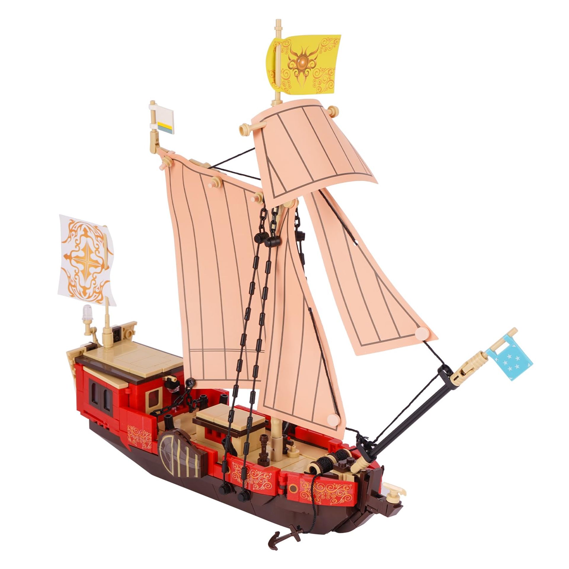 Imaginative Royal Yacht Building Set - 495pcs Sailboat Model with Movable Parts for Kids 6+