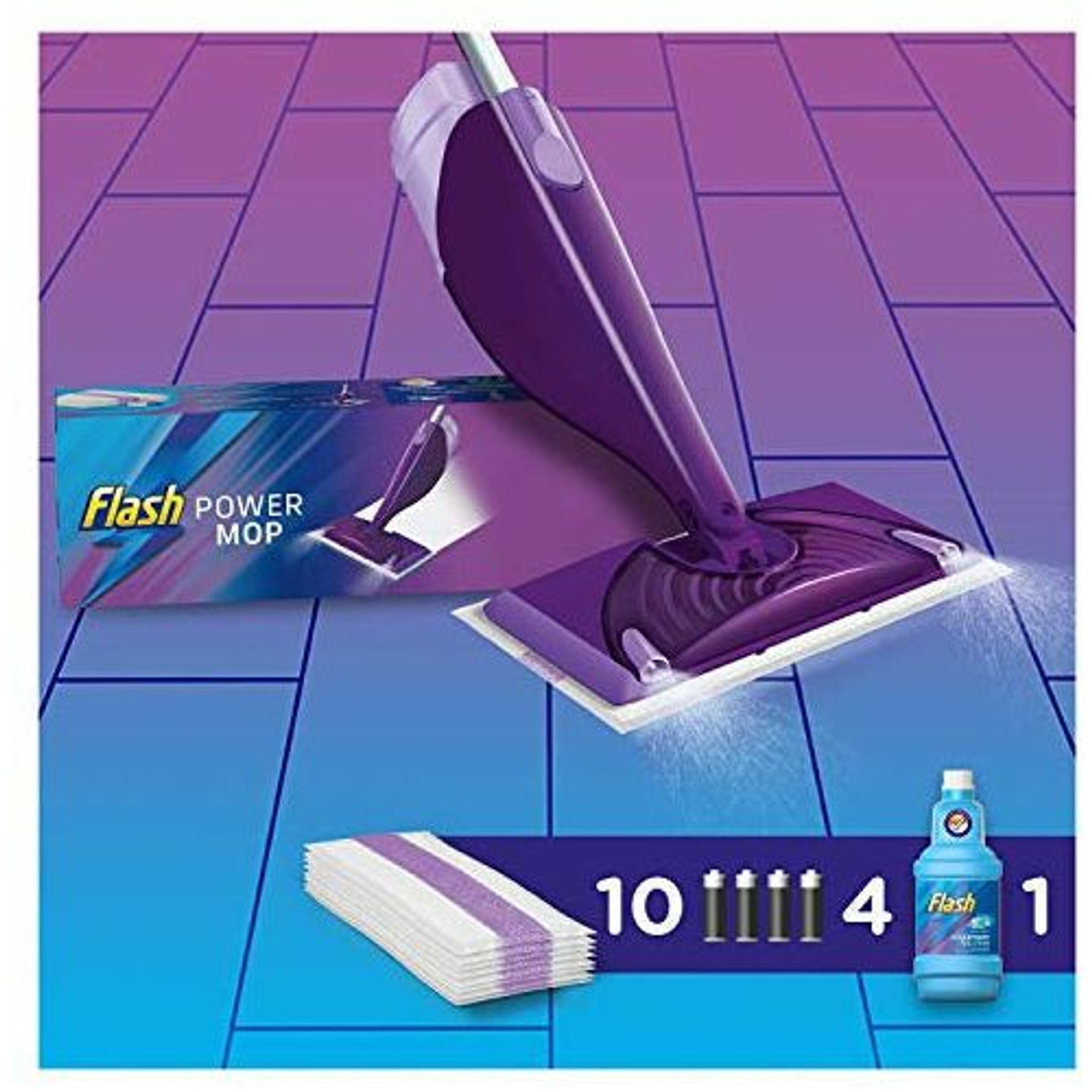 FLASH Powermop Starter Kit All-In-One Dual Spray Mop + 10 Pads