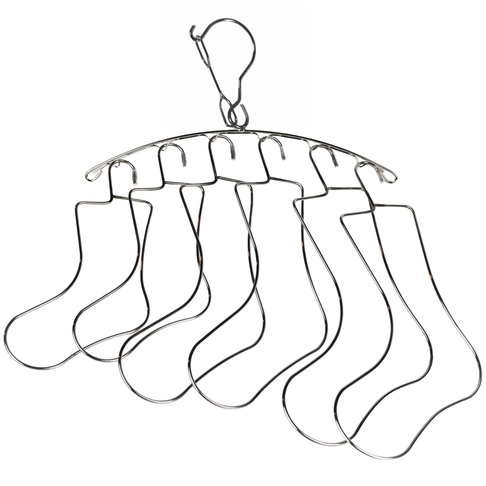 Junior Kids Sock Blockers with Laundry Drying Hanger Rack Stainless Steel Fast Drying for Hand Knitted Socks - Silver 3 Pair Set