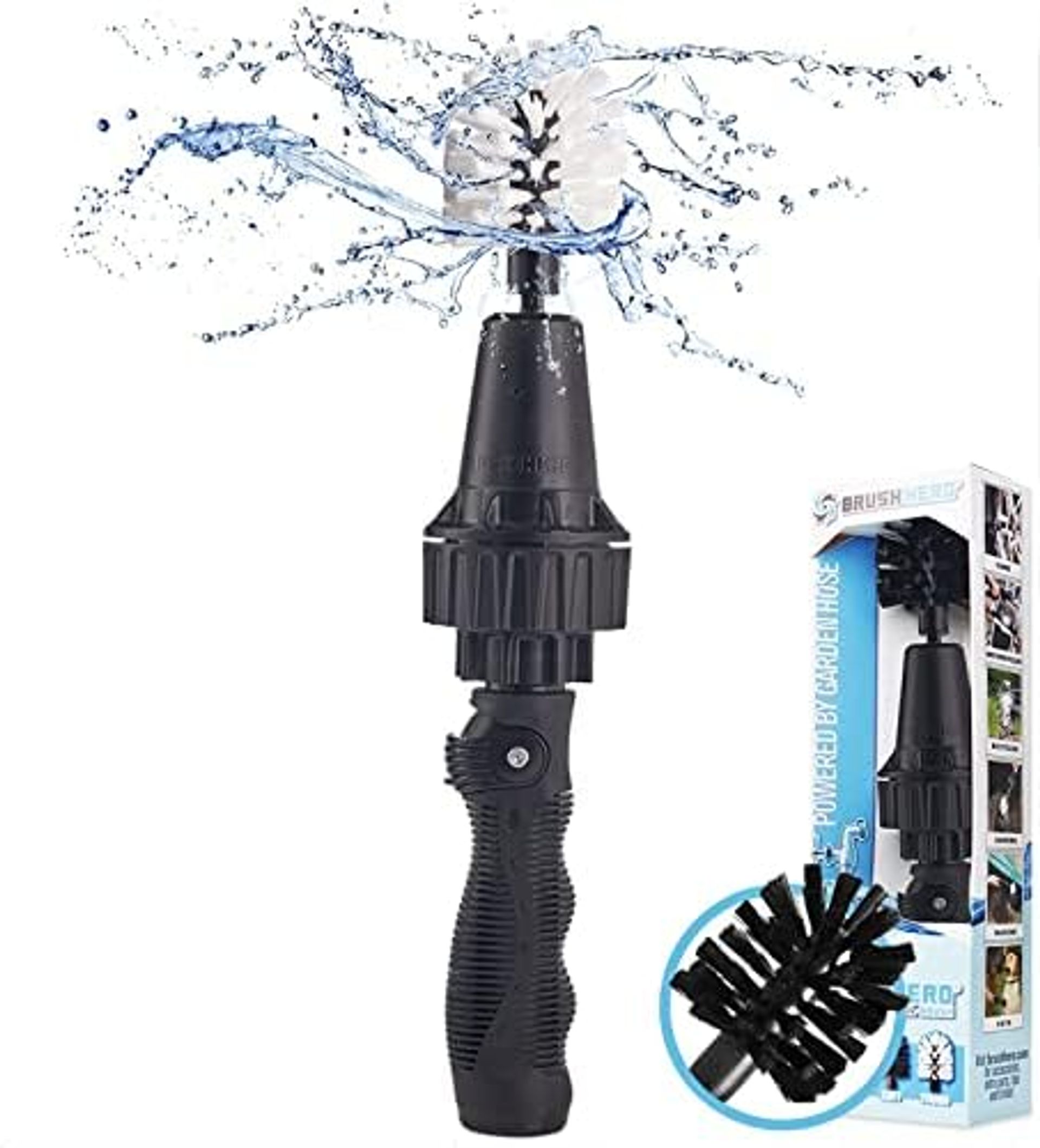 Wheel Brush - Auto Cleaning Kit Water, Powered Rim Cleaner to Scrub and Wash Tires, Grills, Bike and Motorcycle Wheels, Car Detailing Spinning Brushes