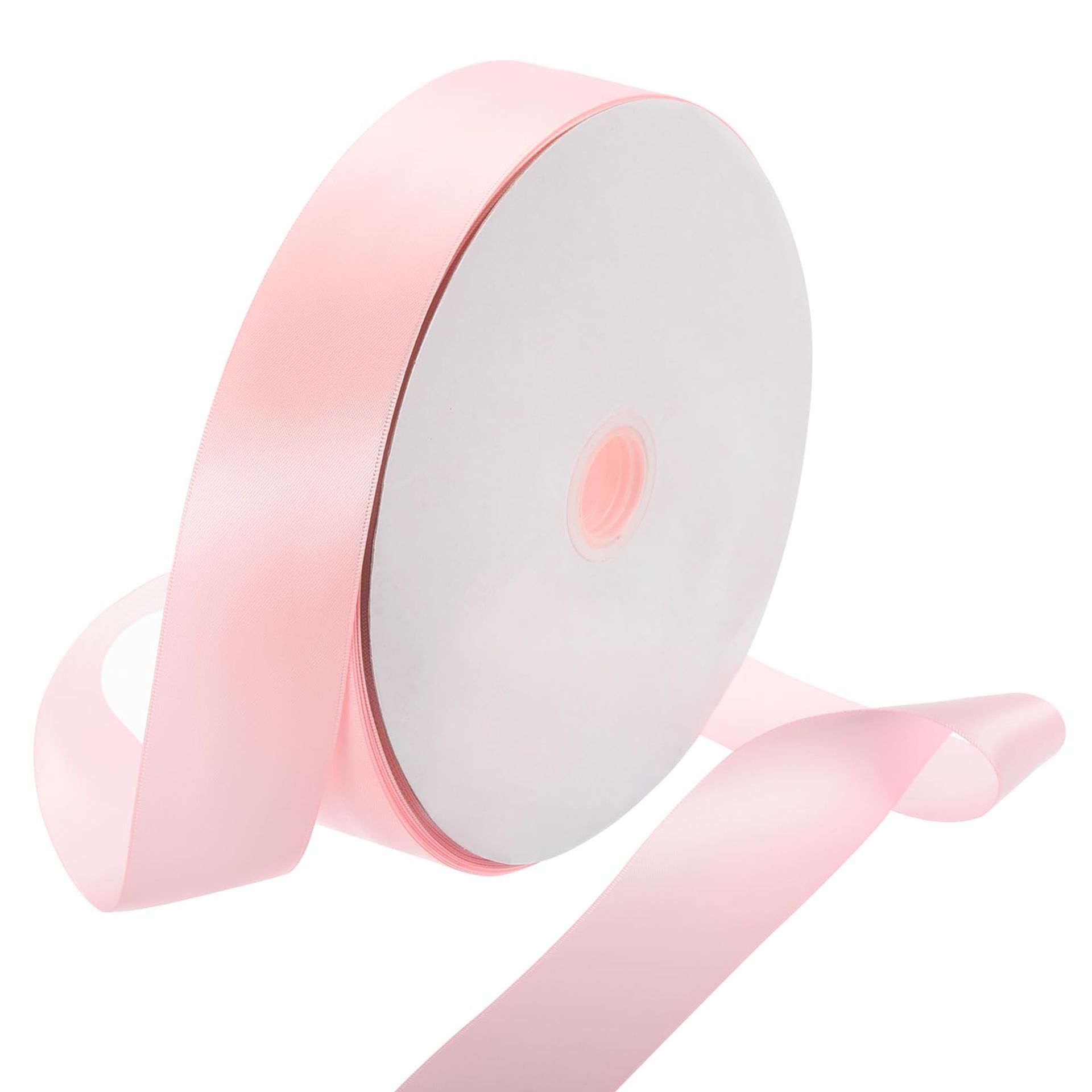 Rebower 38mm Satin Ribbon 91m Thick Double Face Grosgrain Silk Ribbon, [for Gift Wrapping, Hair Bows, Wedding, Cake, Flower] - 100 Yard/300ft/ Coral Pink