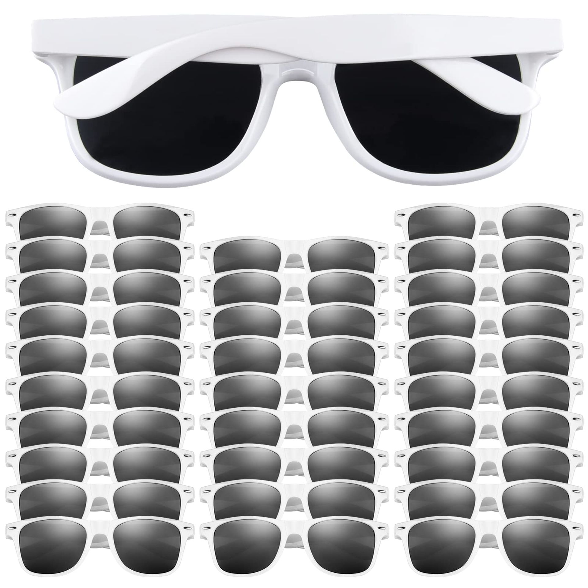 30pcs Kids Party Sunglasses with UV400 Protection - White Shades for Birthday, Beach & Summer Events