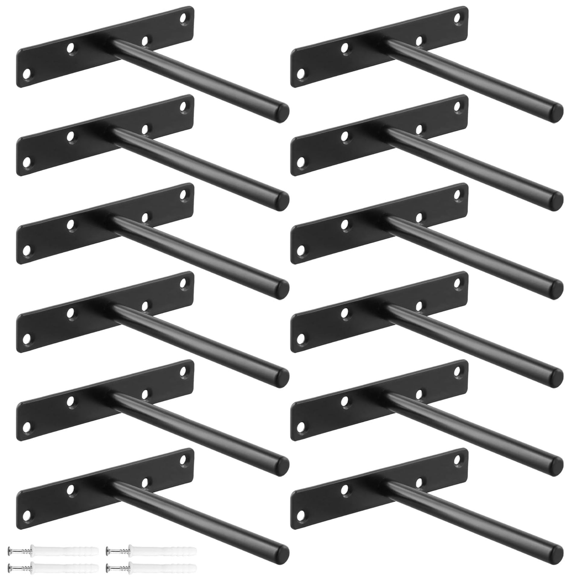 12 PCS Floating Shelf Brackets Heavy Duty Invisible Supports For Wood She