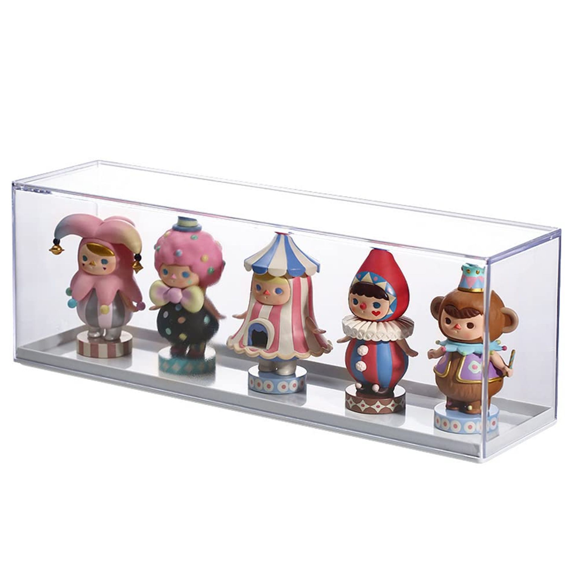Acrylic Display Case Pre-Assembled Cabinet for Figures & Collectables - White One Size