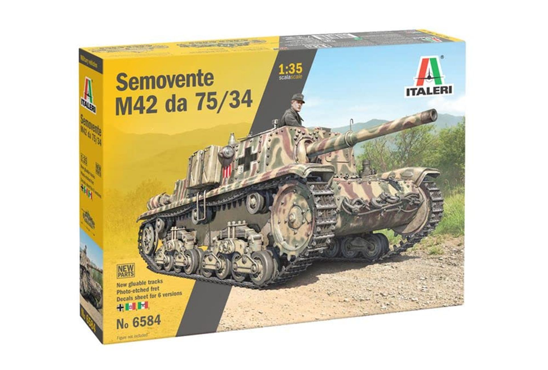 1:35 Scale Military Model Kit Semovente M42 da 75/34 Tank Destroyer - Multicoloured 14.4 cm