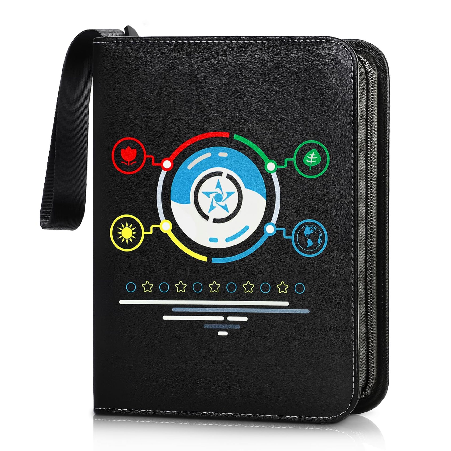 Trading Card Binder Collect Holder Album, 400 Pockets with 50 Removable Page Portable Card Collection,Waterproof PU Leather Carrying Case Storage Organizer for Game Cards Sport Card and Photo