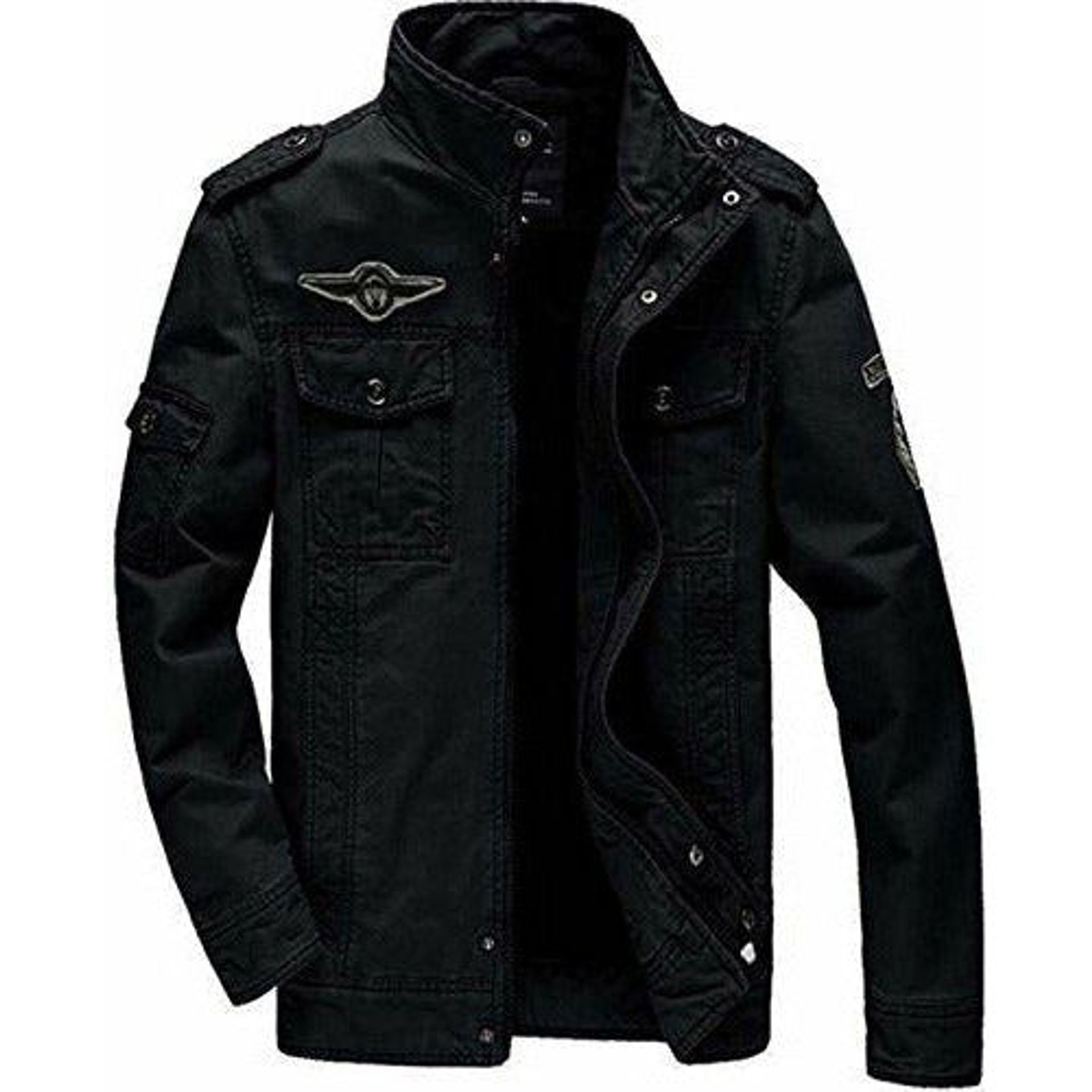 KEFITEVD Men'S Multi Cargo Pocket Tactical Cotton Safari Jacket