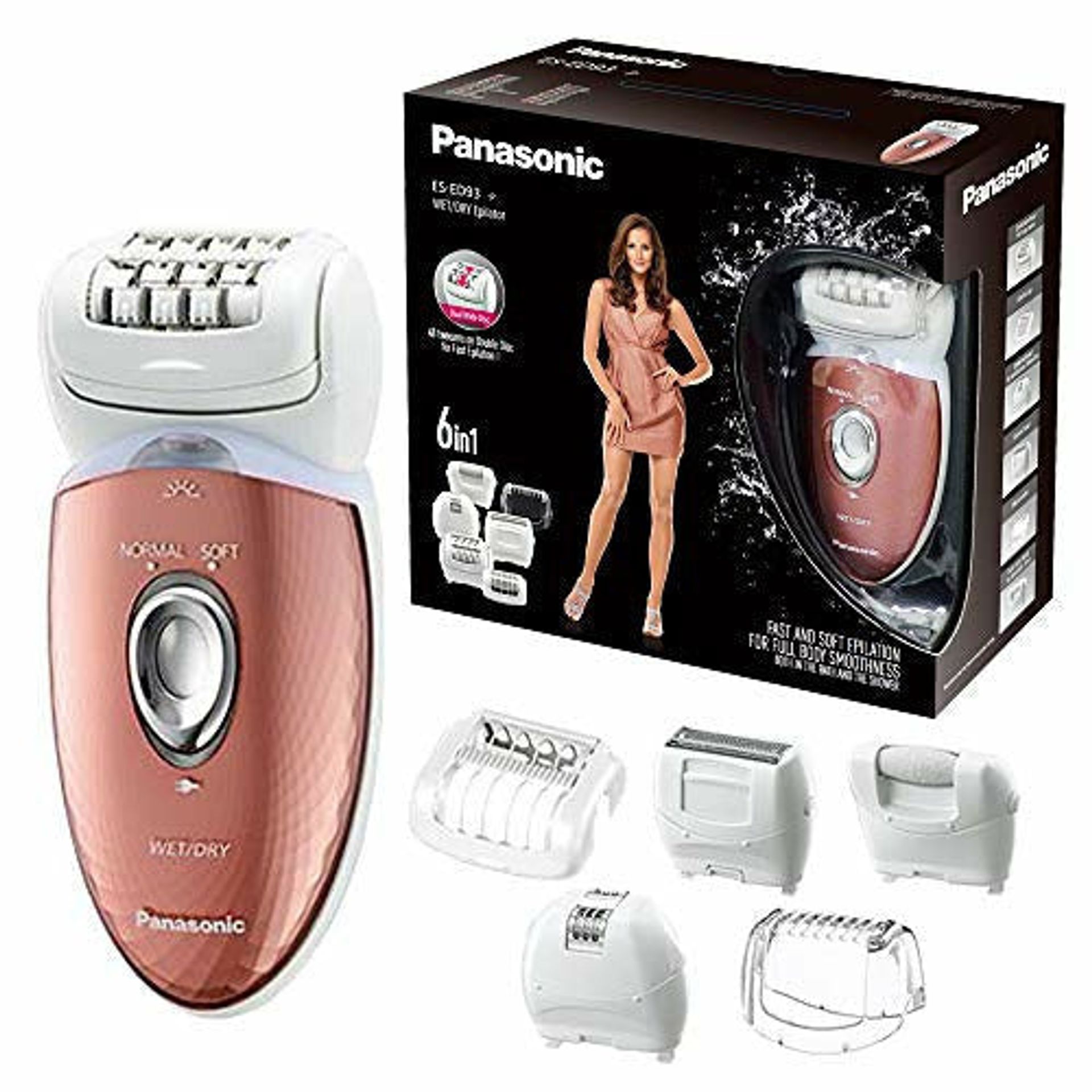 Panasonic ES-ED93 Wet & Dry Cordless Epilator For Women With 6