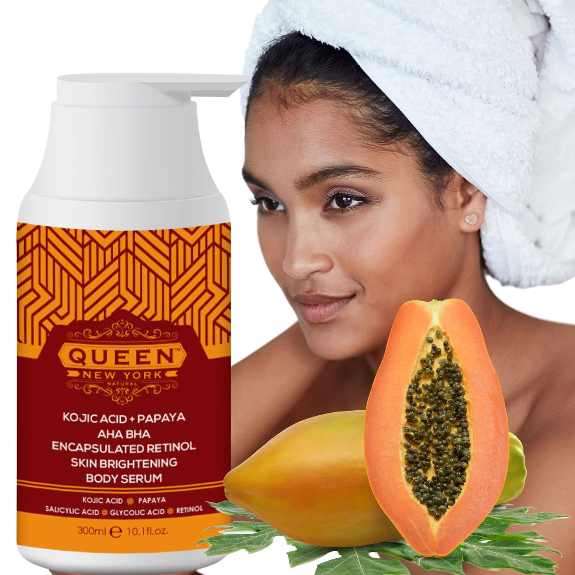 Kojic Acid + Papaya AHA BHA Encapsulated Retinol Multi‑Bright Body Serum Fast‑Absorbing Skincare Treatment - Papaya 250ml