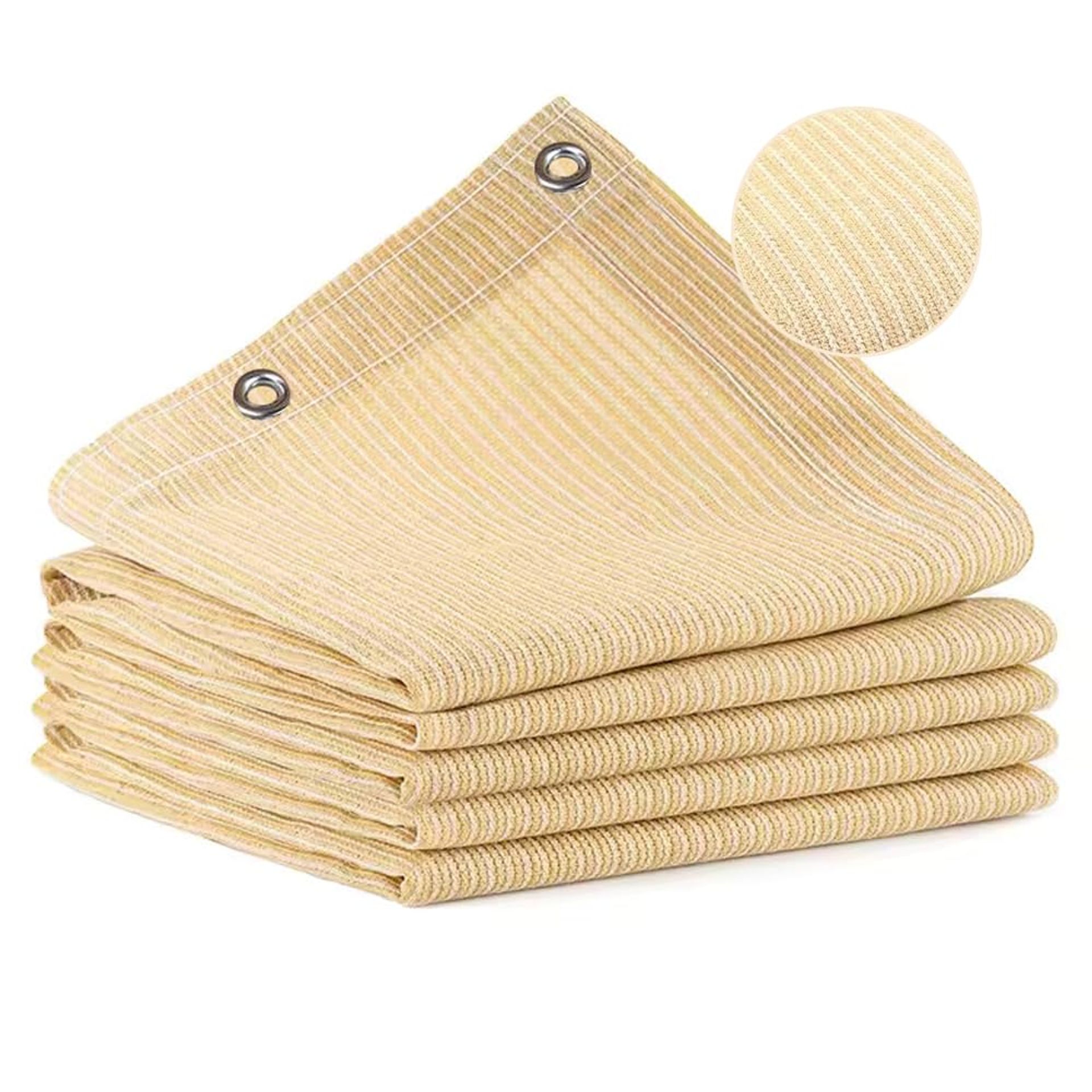 90% Sun Shade Cloth UV Protection Breathable Mesh for Garden Patio Pergola - Beige 3x6M