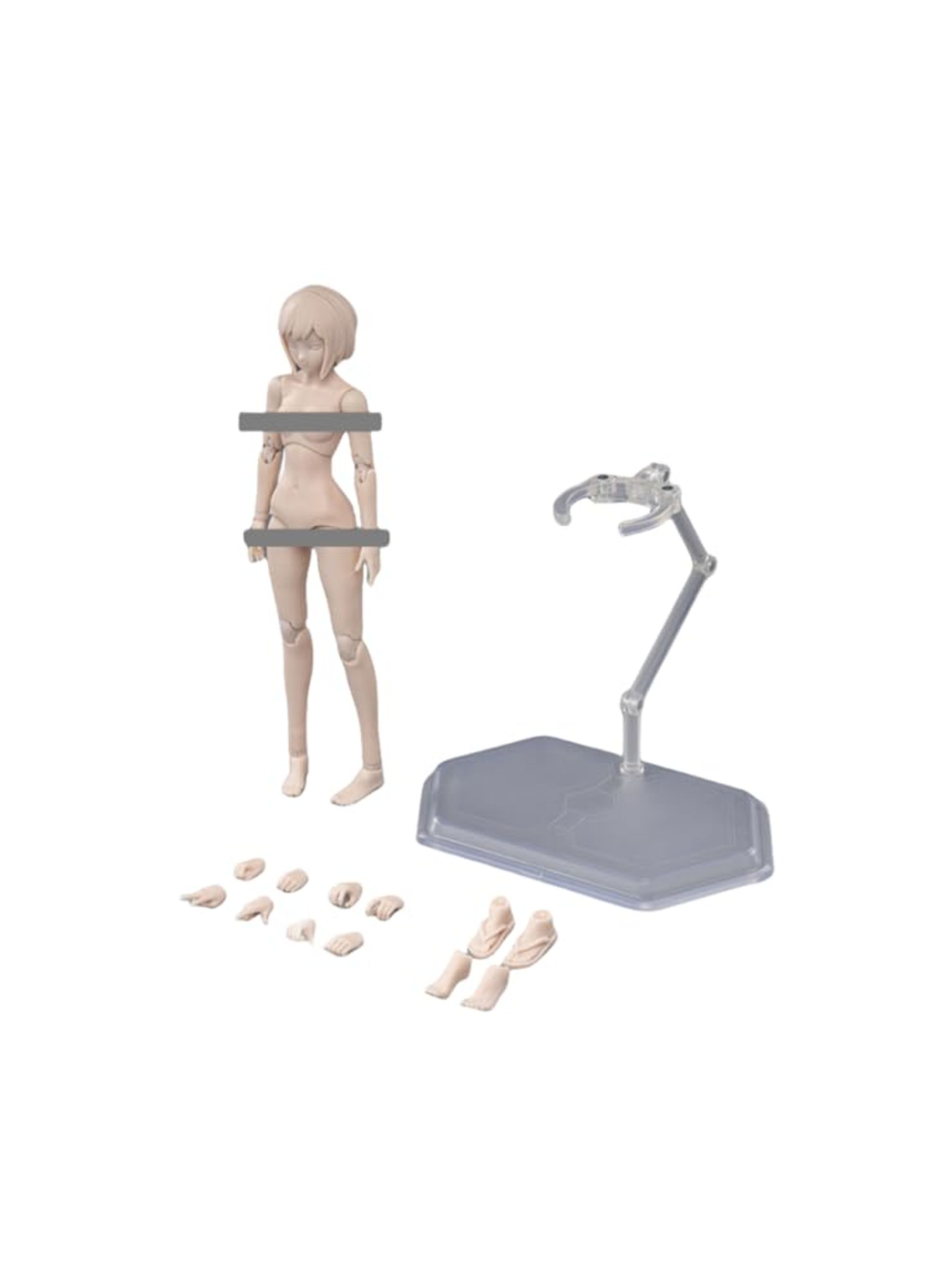 1:12 Scale Female Half-Seamless Action Figure Body Tall & Plump Small Bust - White T86-ST01A