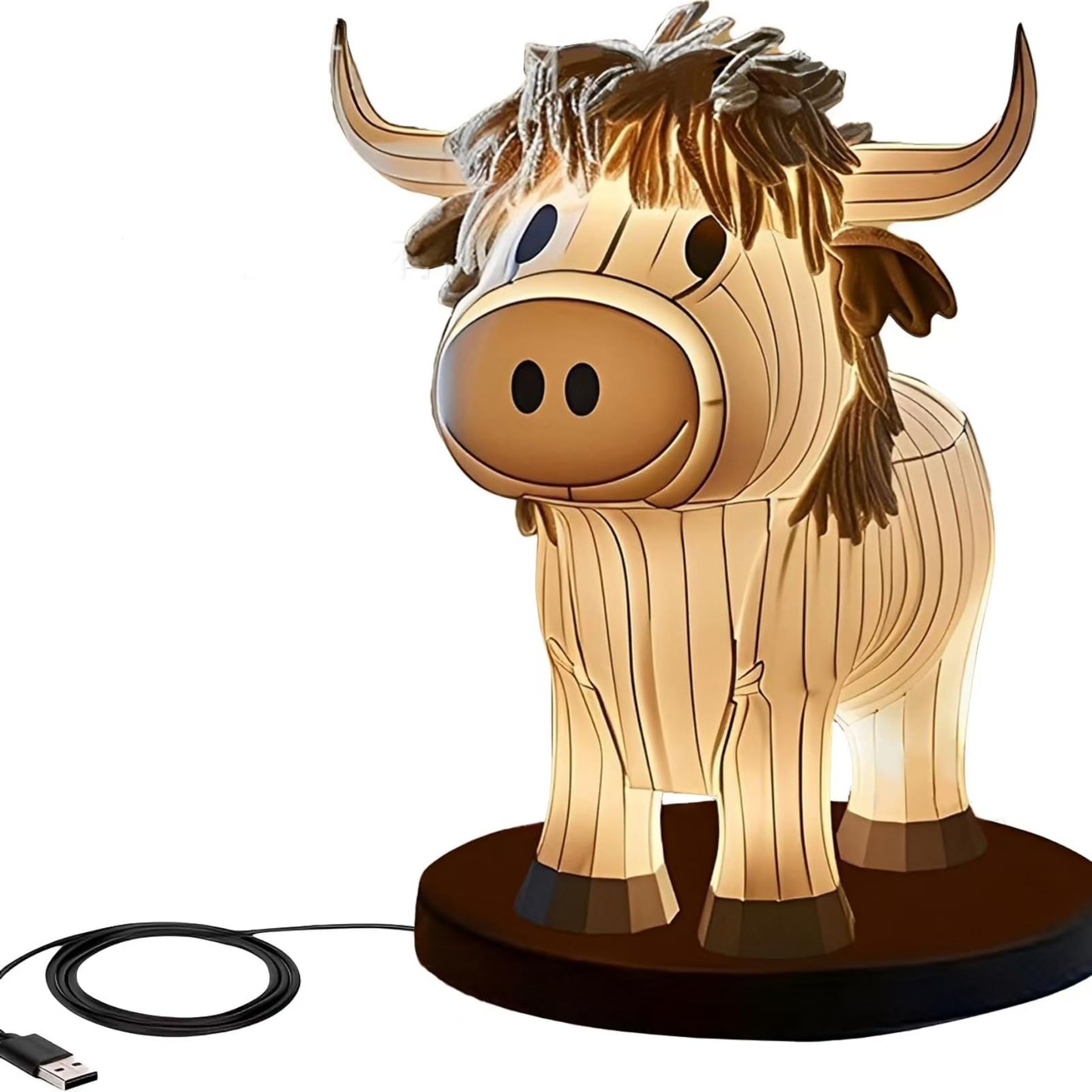 Xugenxes Yak Table Lamp with USB Port - Charming Animal Night Light for Bedroom & Living Room