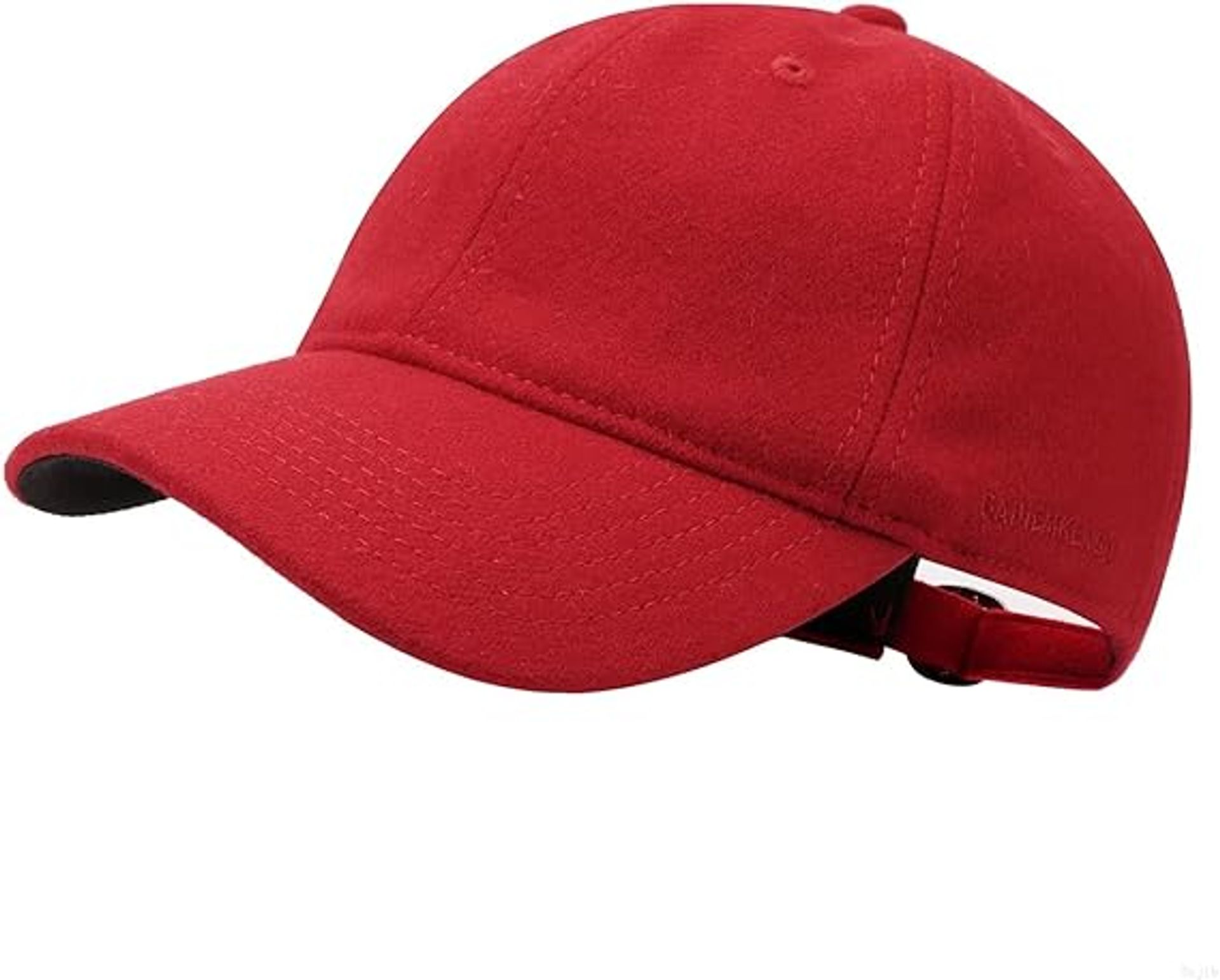 Warm Wool Winter Baseball Cap - Unisex Trucker Hat, Christmas Red, M