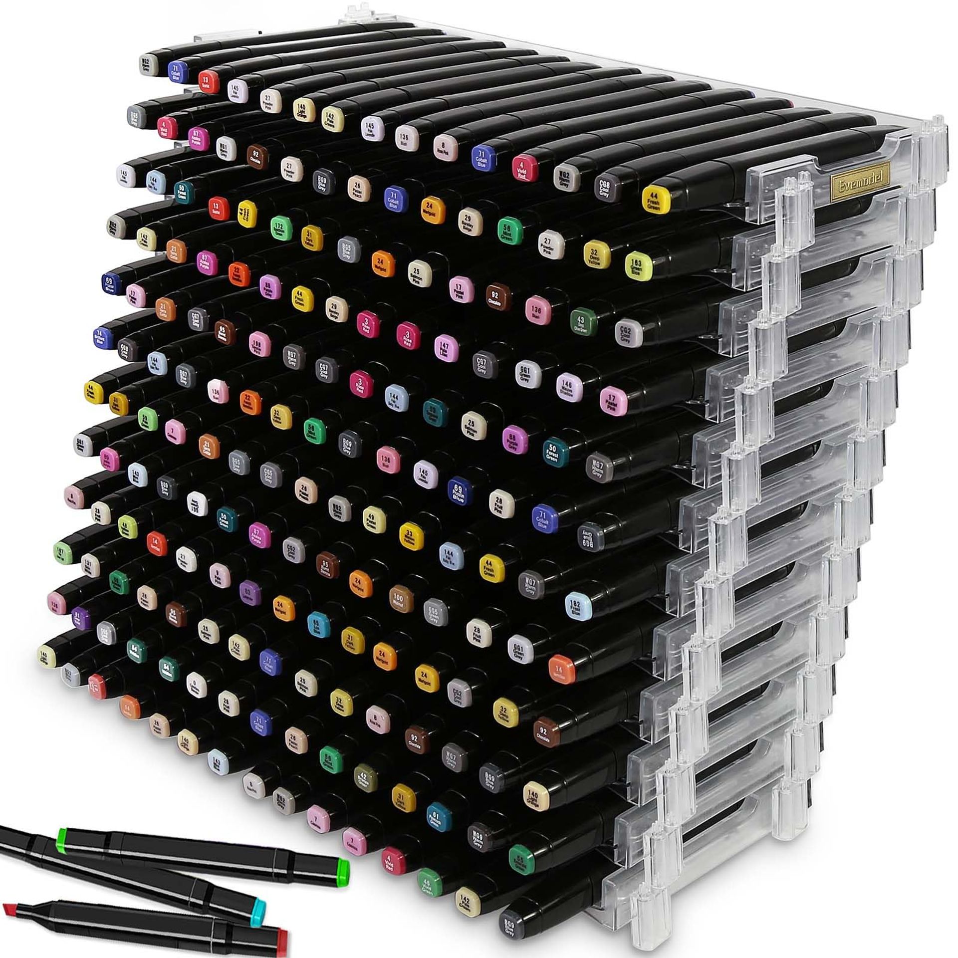 15x12 Slot Clear Penholder Display Rack for Art Markers Home School Office - Clear 12pcs