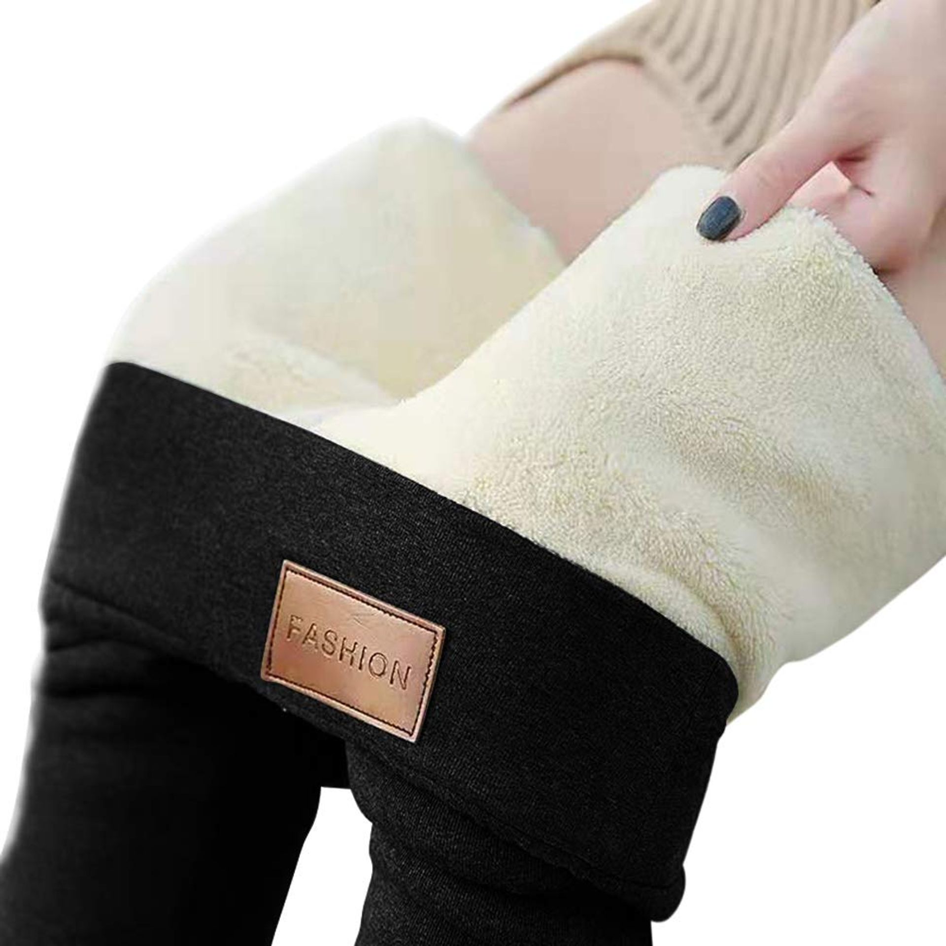 Super Thick Cashmere Leggings for Women - High Waist, Warm Winter Fleece, Plus Sizes Available