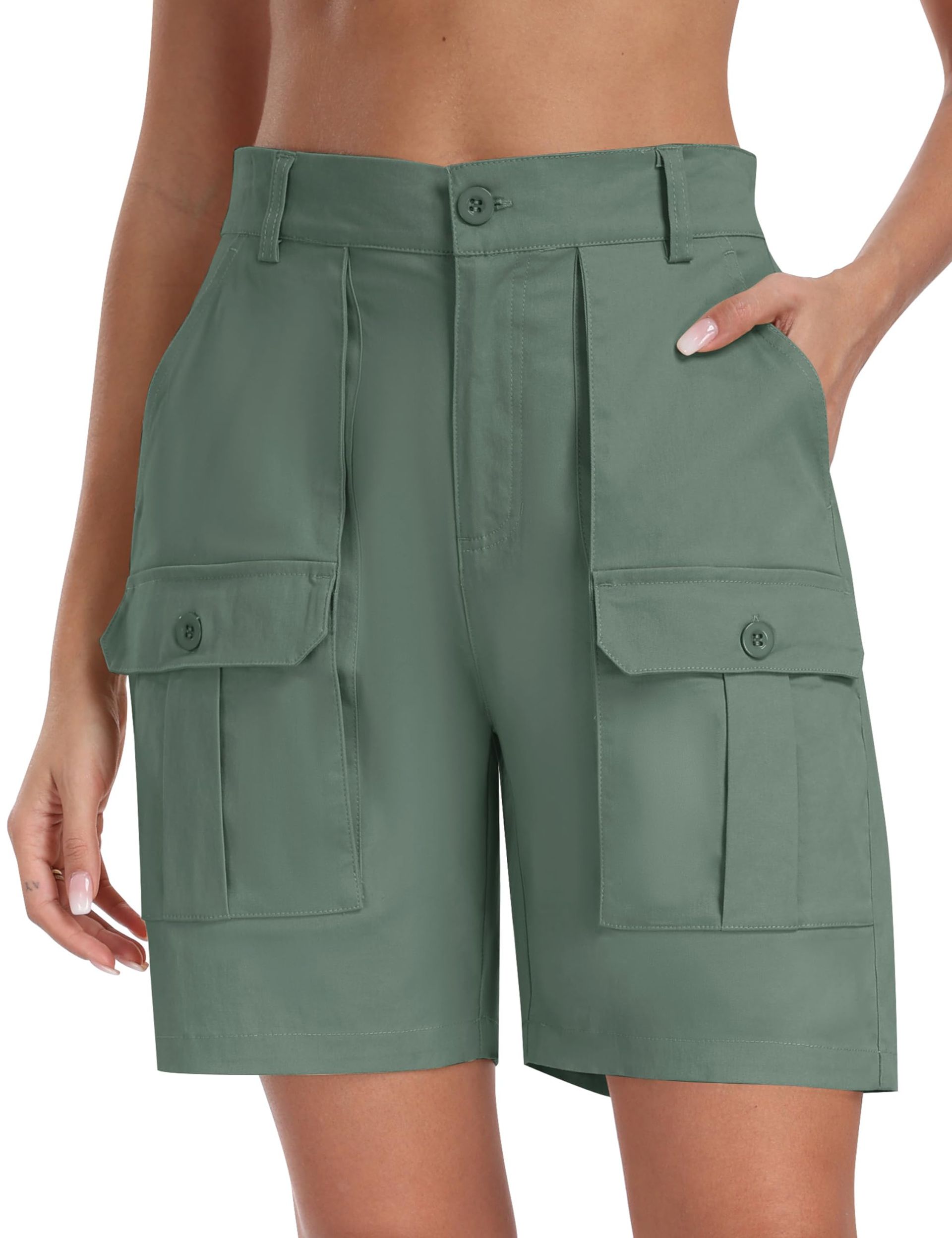 MoFiz Womens Golf Walking Shorts Ladies Cargo Shorts Lightweight