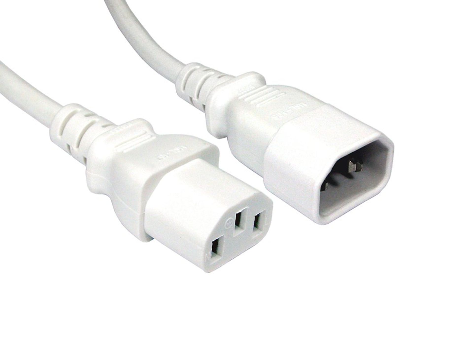 1.8m IEC C14 to C13 Extension Cable 10A White - 10 Pack Power Leads