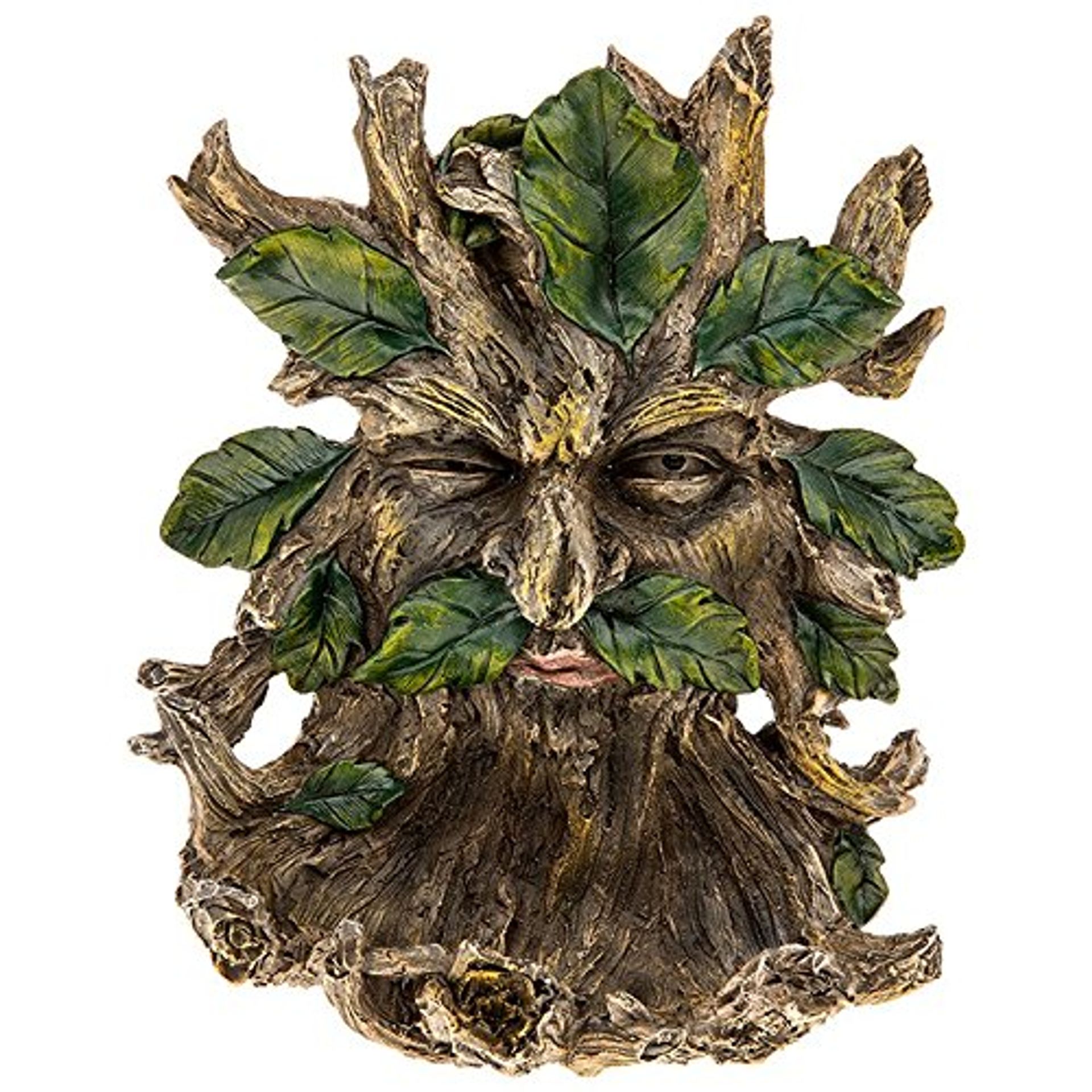 Decorative Garden Wall Bird Feeder Greenman Design Weather-Resistant Ornament - Multicolour Style
