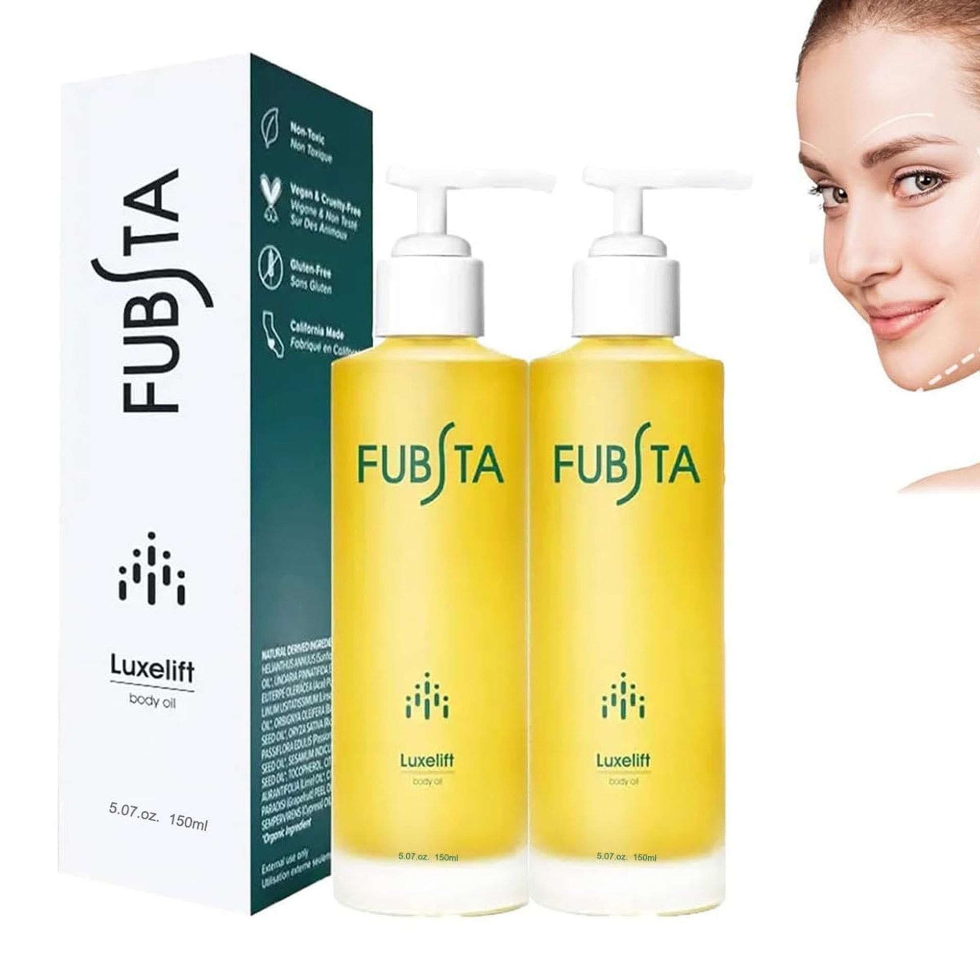 150ML Fubsta Skin Firming & Rejuvenating Serum Oil - 2 Pack for All Skin Types