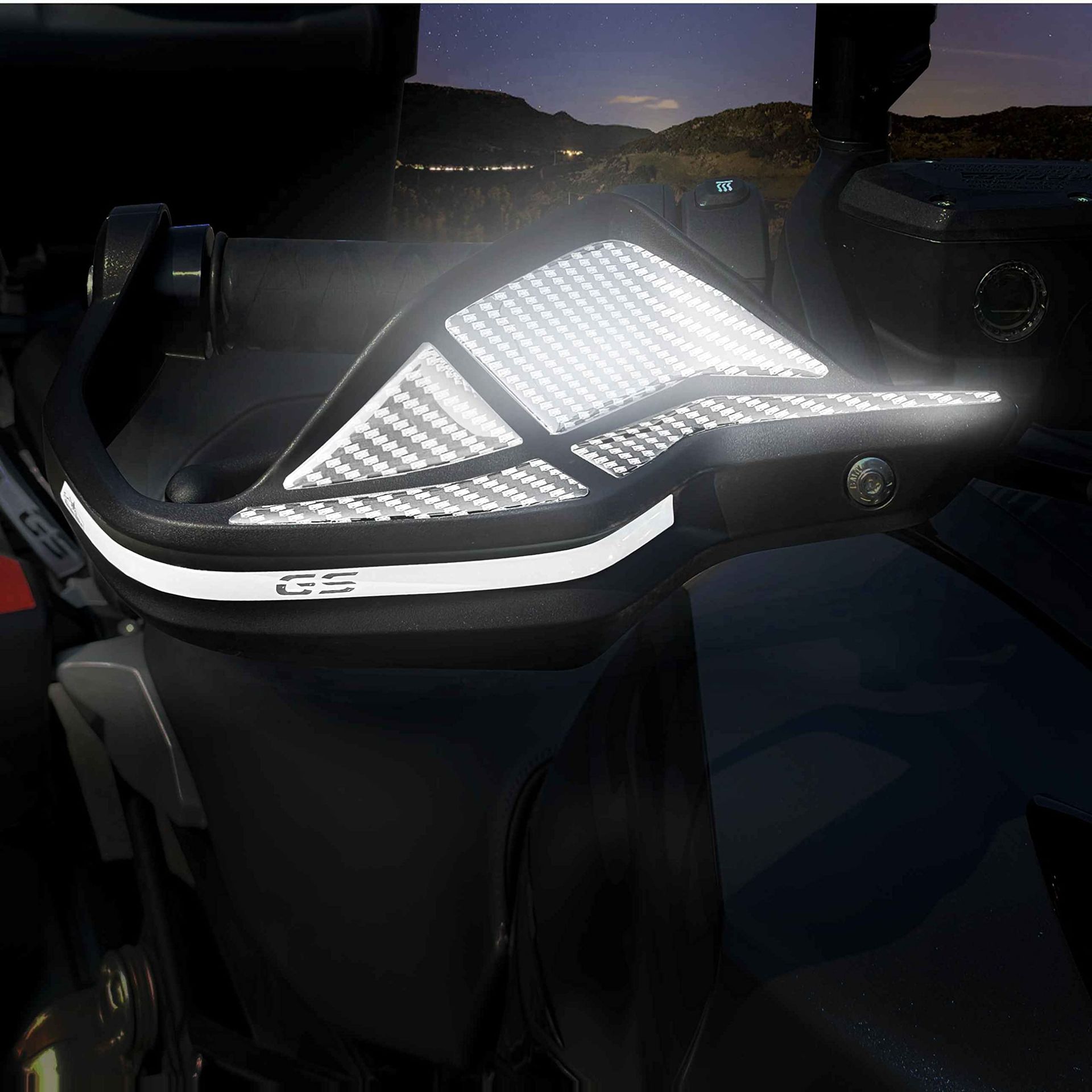 Motorcycle Reflective 3D Resin Stickers Compatible with BMW R1250GS Adventure Handguard Protection - Black 14x20cm