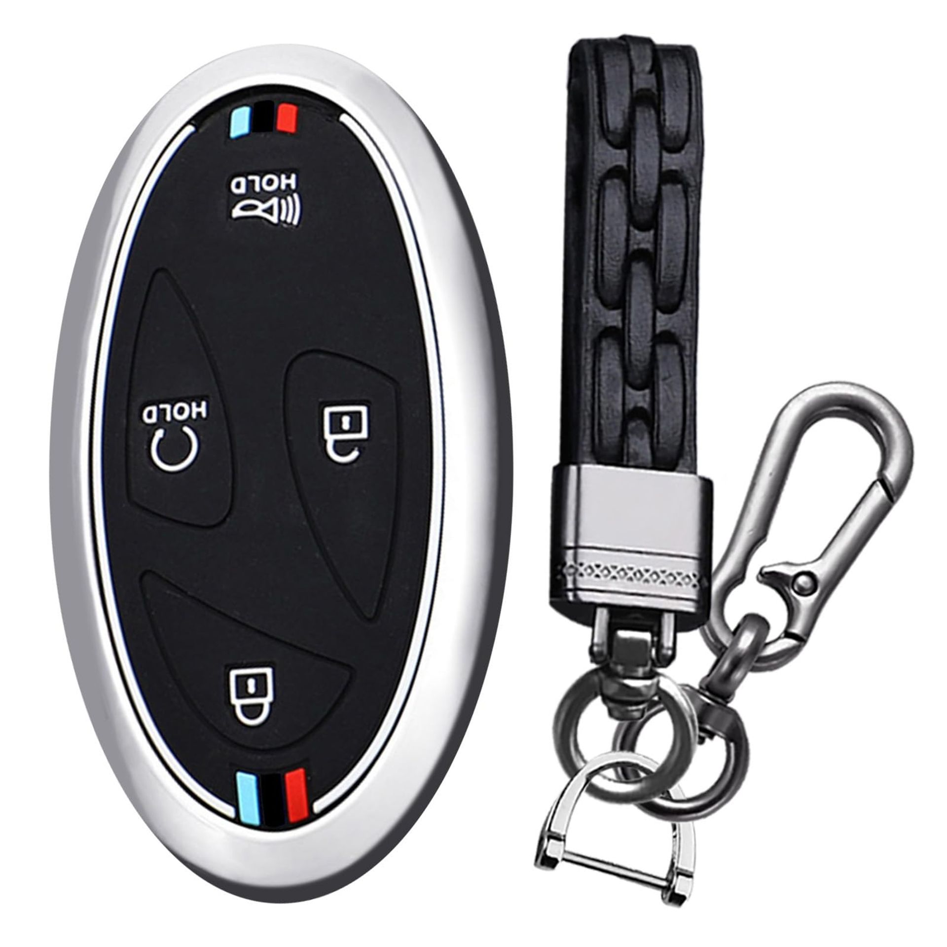 Car Key Case Metal Housing Cover for Hyundai Ioniq 6 Grandeur GN7 KONA 2023 2024 EV SX2 Azera with Key Ring - Silver 7 Keys