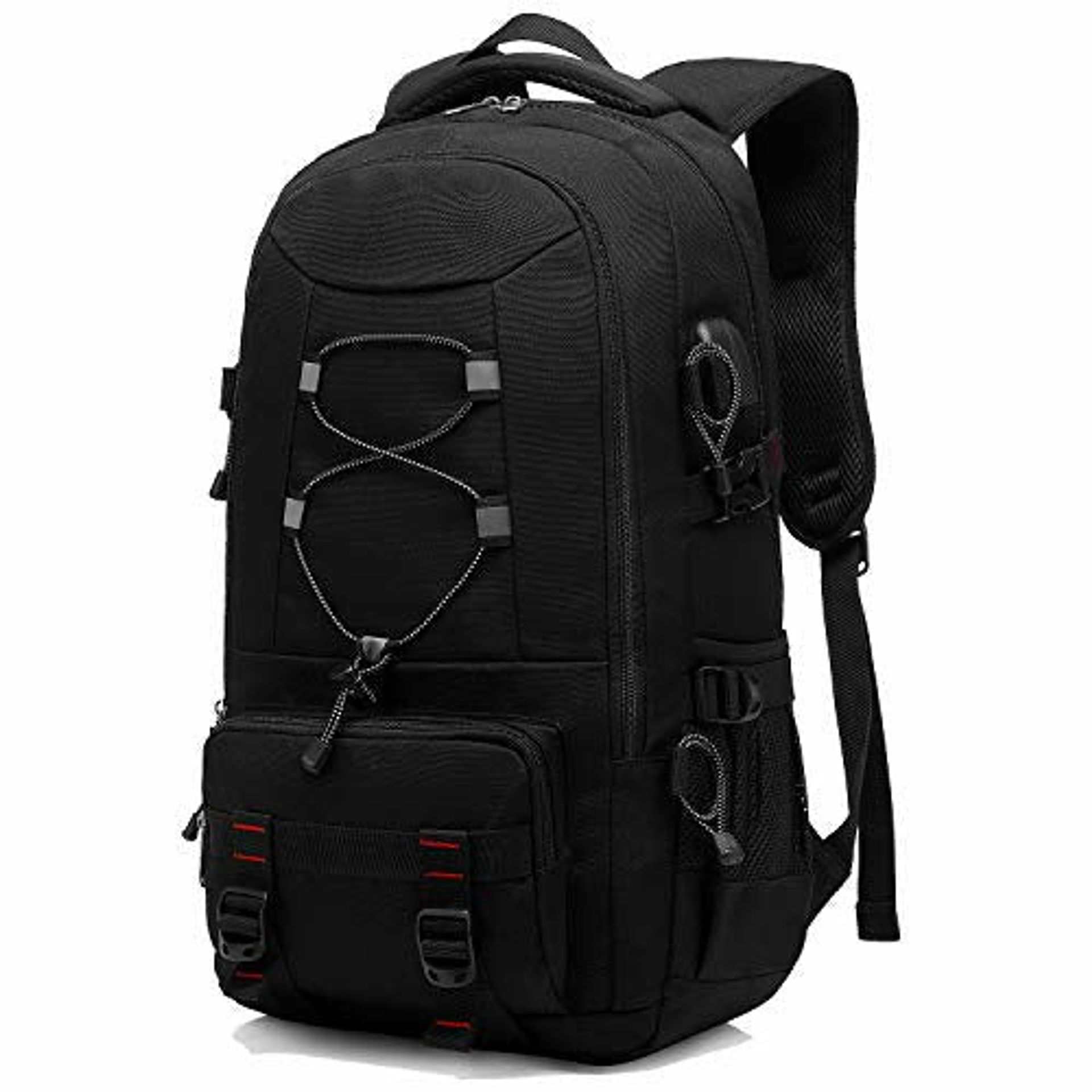 40 inch travel backpack Travel Backpack 40L - Black, Recycled Plastic, 40L, Carry-On Approved Bag, Laptop Sleeve & Trolley Sleeve