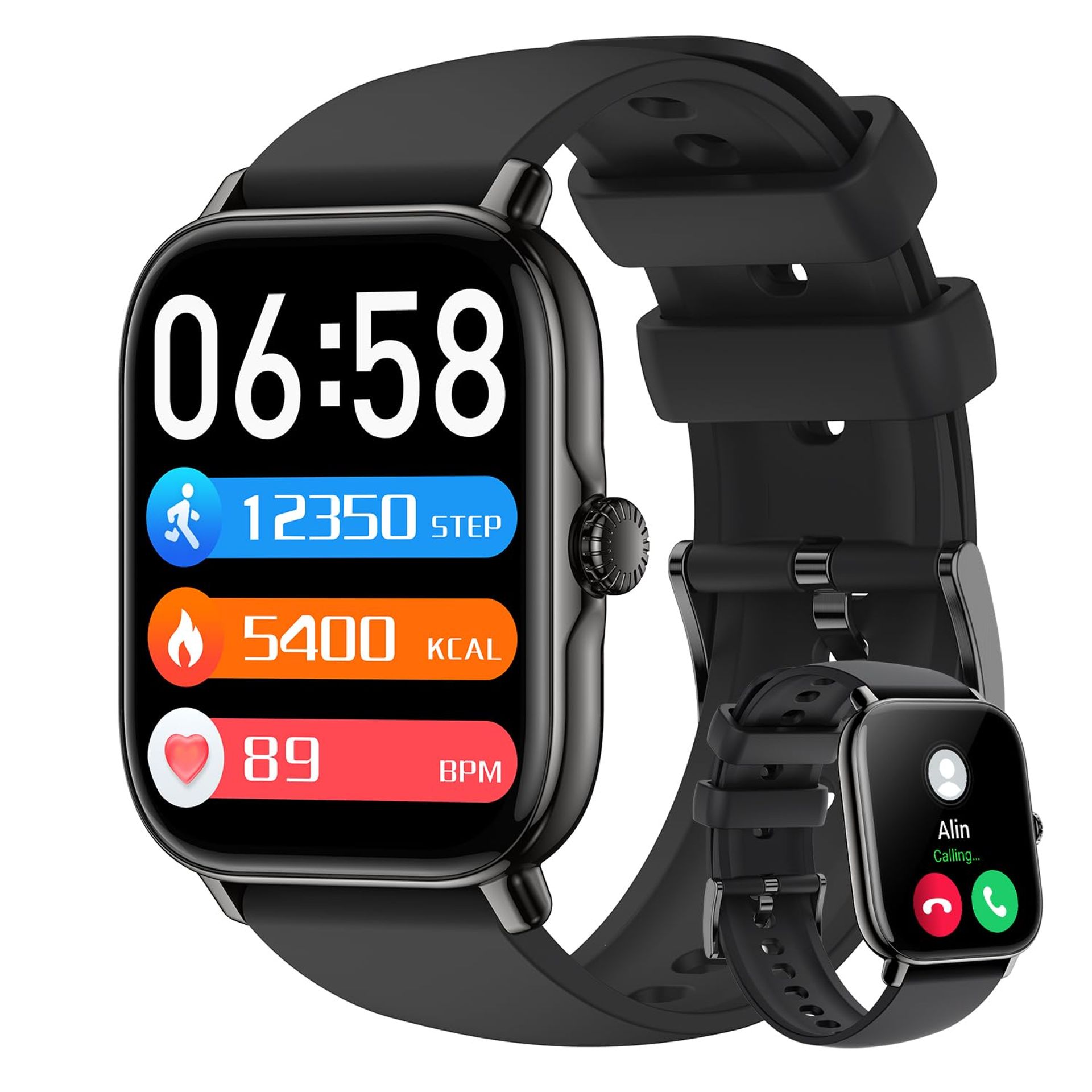 1.91" Touch Screen Smartwatch with Calling, Fitness Tracker & IP68 Waterproof for Android & iPhone