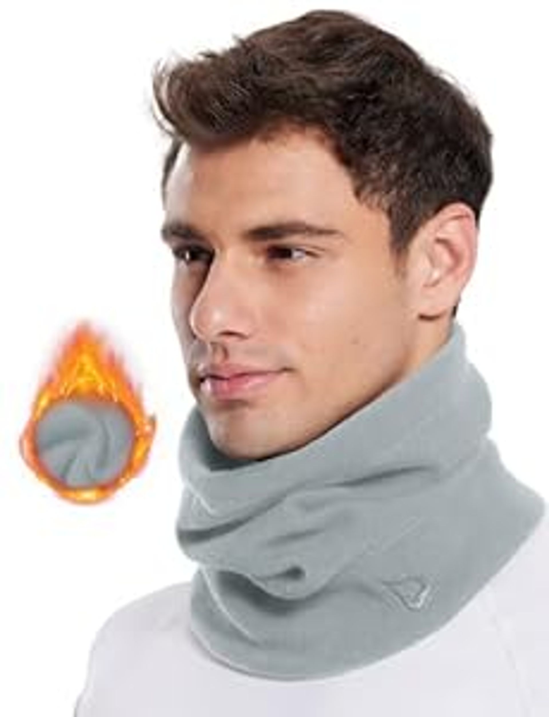 Men's Winter Balaclava Thermal Face Mask Ski Cycling Running Breathable - Grey One Size
