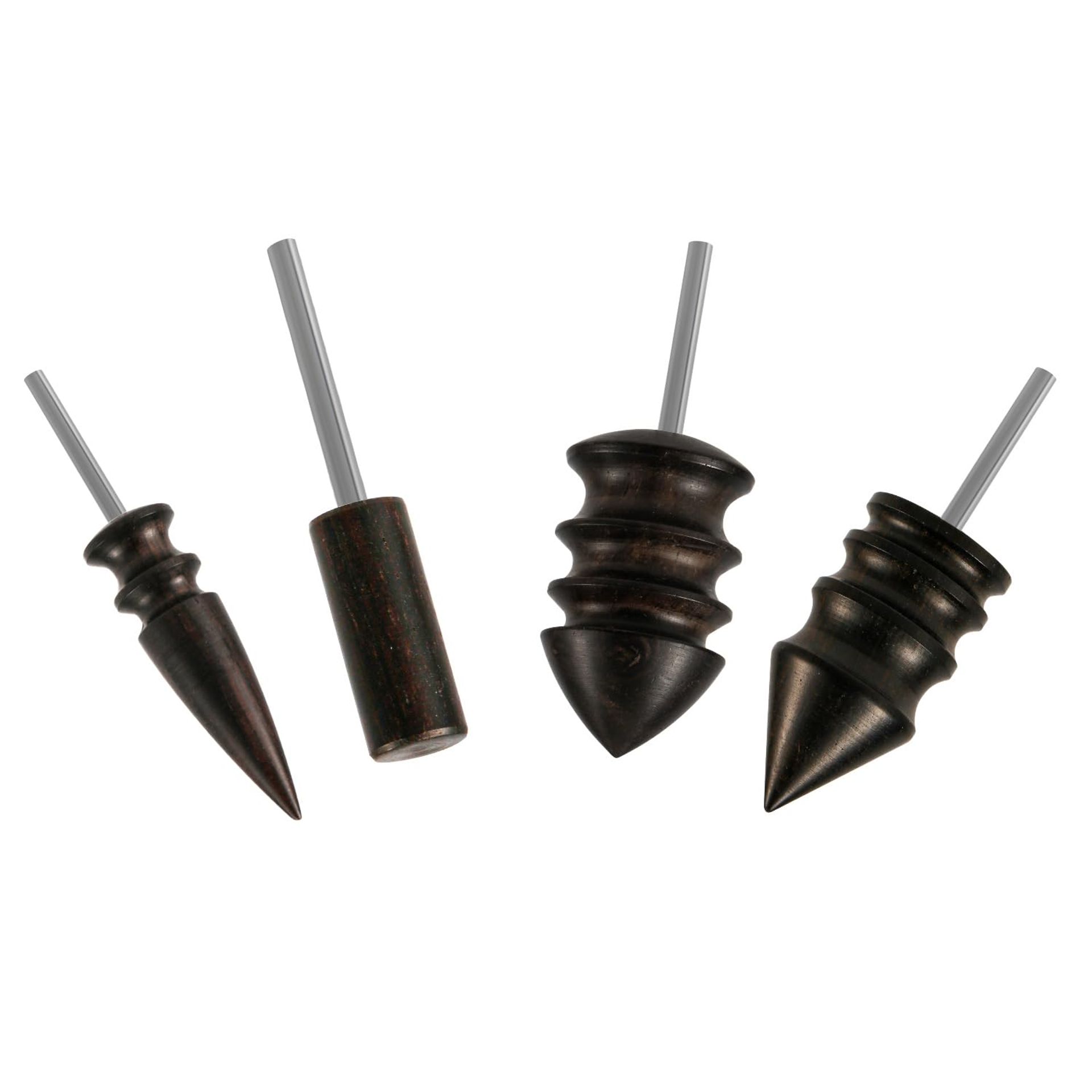 4pcs Leather Burnisher Bits for Rotary Tools - Ebony Burnishing Tips for Leather Craft Edges
